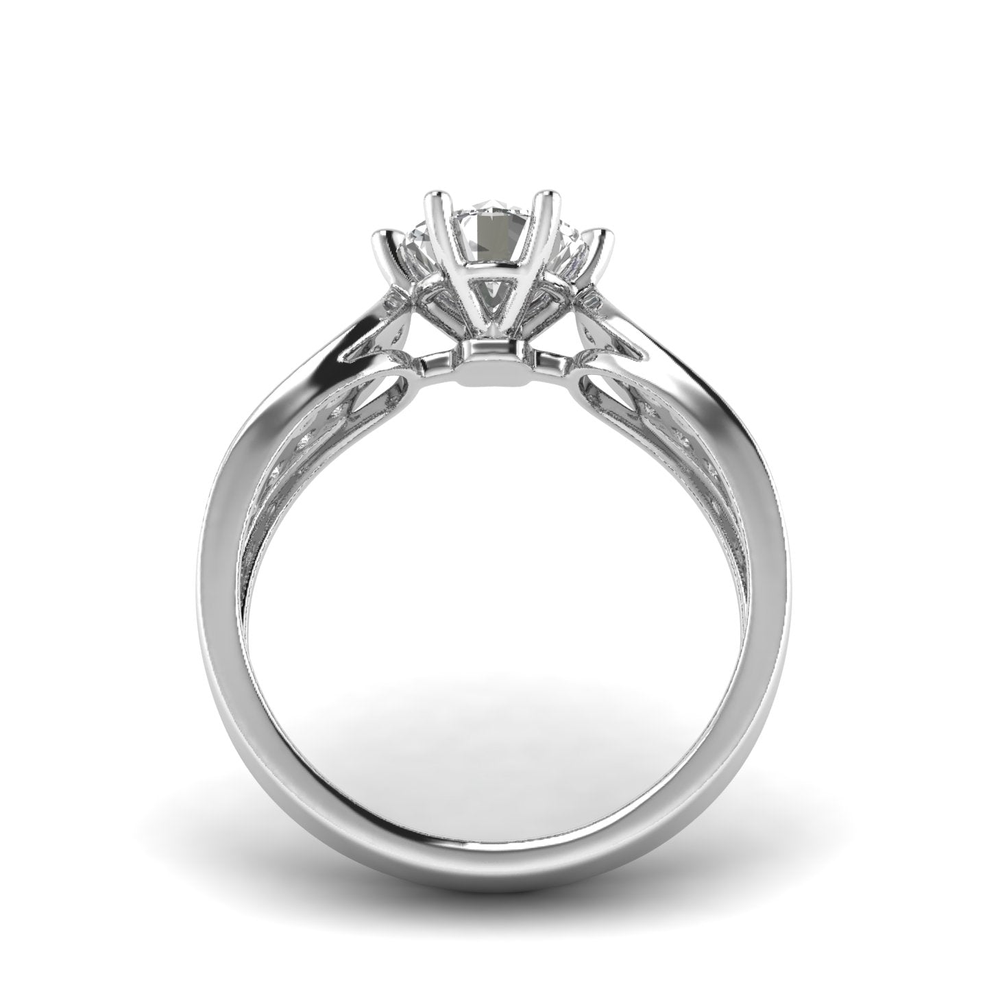 White Gold Studded 1.53 Carat Lab Grown Diamond Ring-G Color VS1 Clarity.