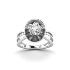 Solitairekart 1.00 Carat White Gold Lab Grown Diamond Engagement Ring – E Color VS2 Clarity