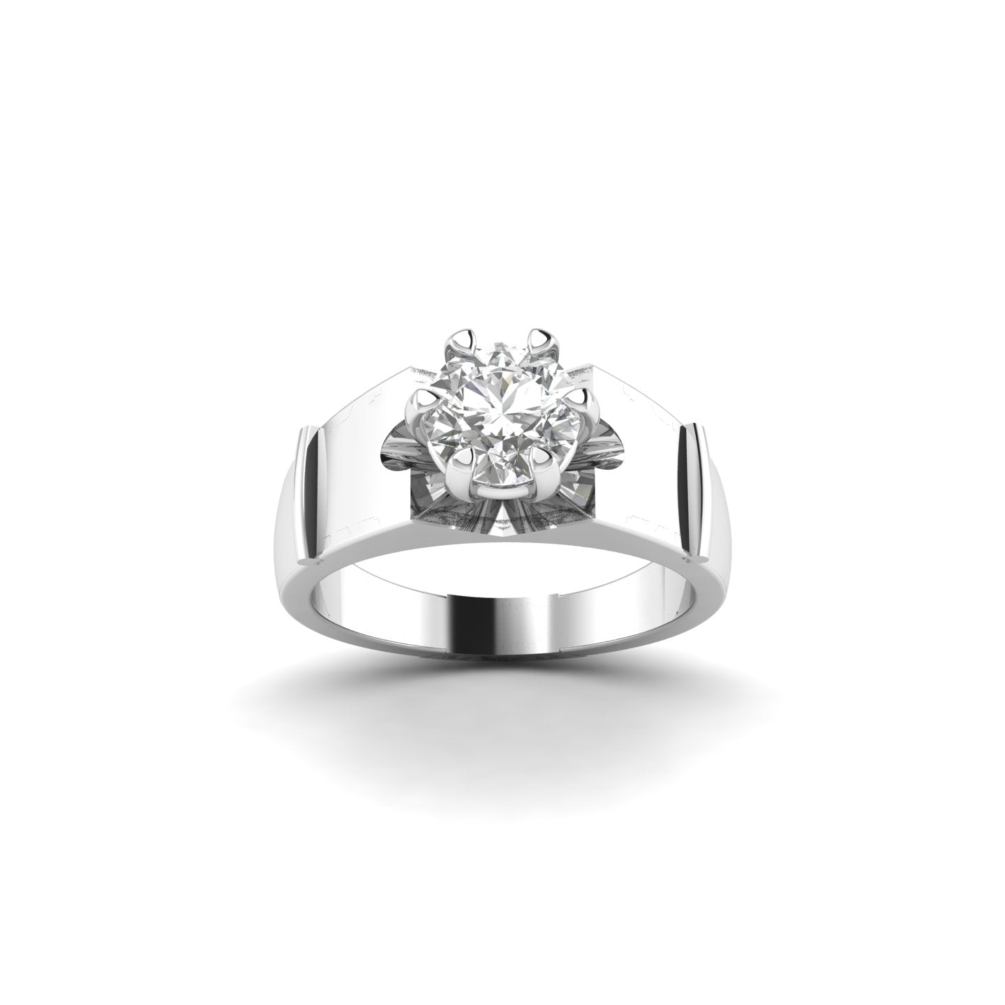 White Gold Studded 1 Carat Lab Grown Diamond Ring-F color VS1 Clarity.