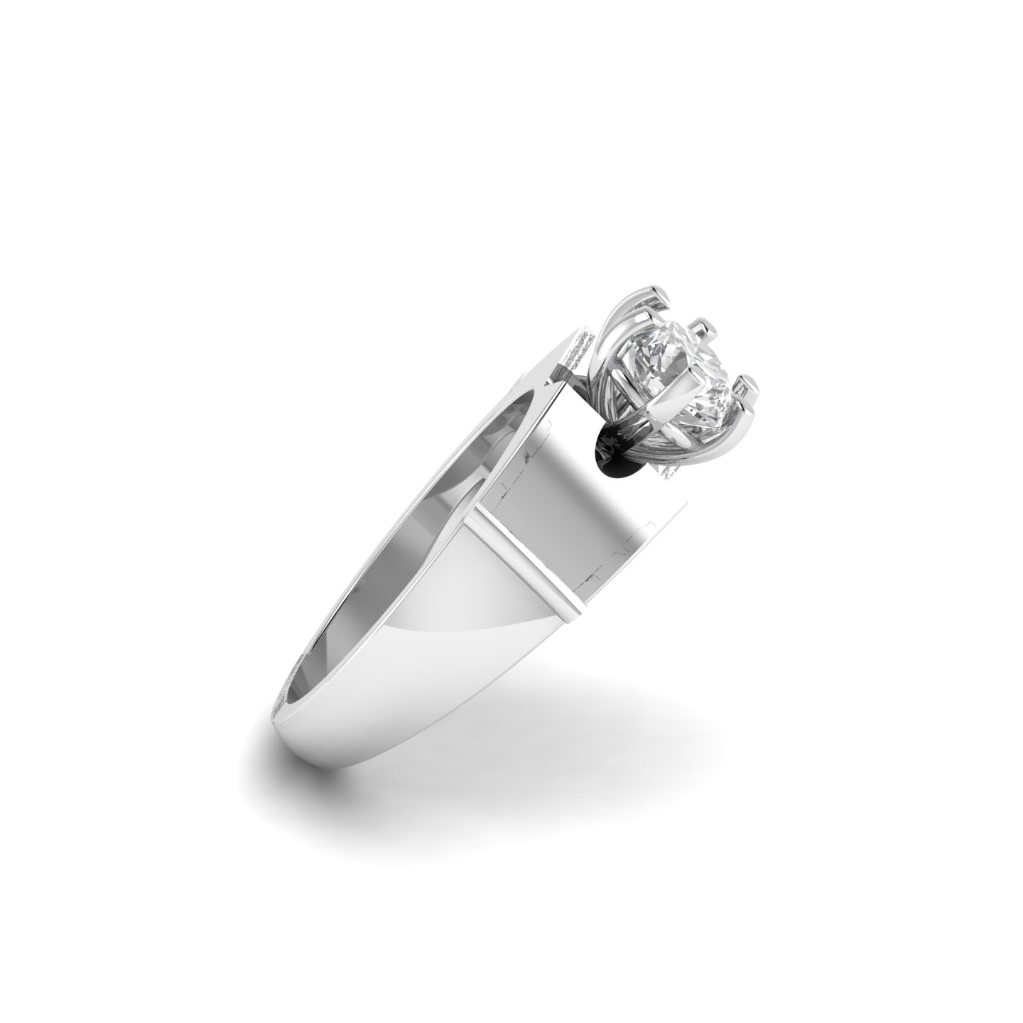 White Gold Studded 1 Carat Lab Grown Diamond Ring-F color VS1 Clarity.