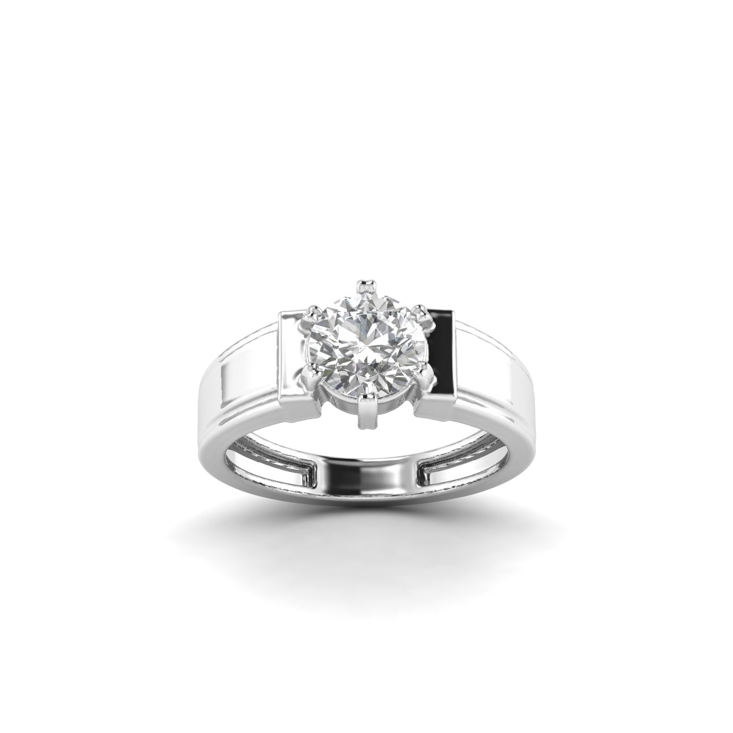 White Gold Studded 1 Carat Lab Grown Diamond Ring-F Color VS1 Clarity.