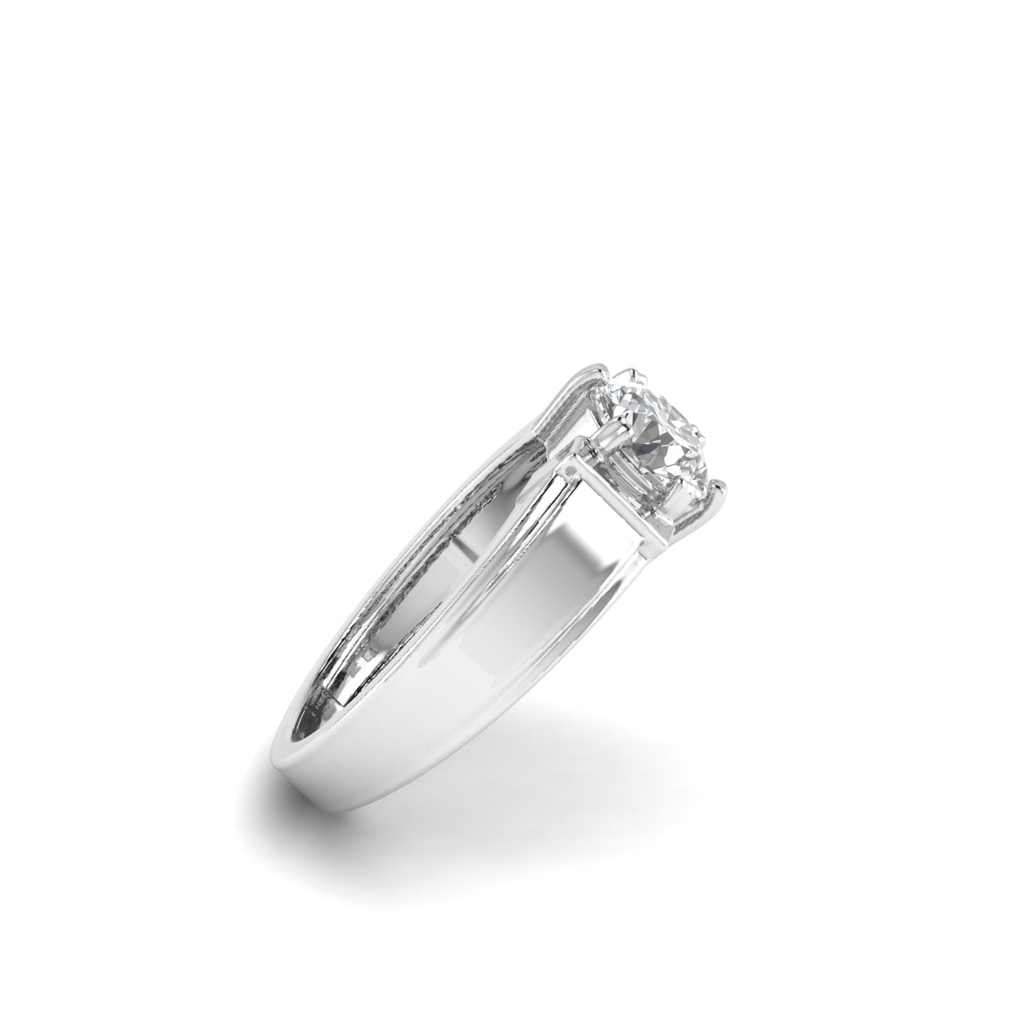 White Gold Studded 1 Carat Lab Grown Diamond Ring-F Color VS1 Clarity.