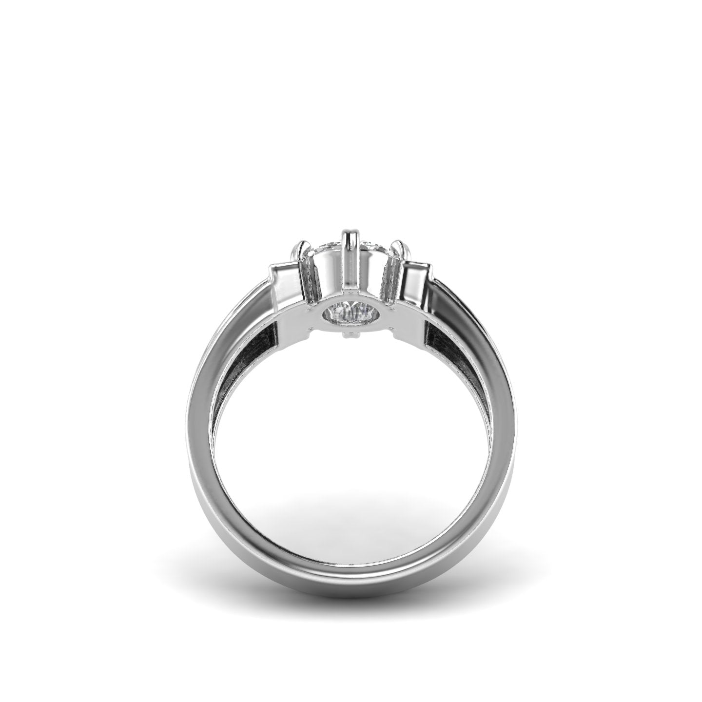 White Gold Studded 1 Carat Lab Grown Diamond Ring-F Color VS1 Clarity.