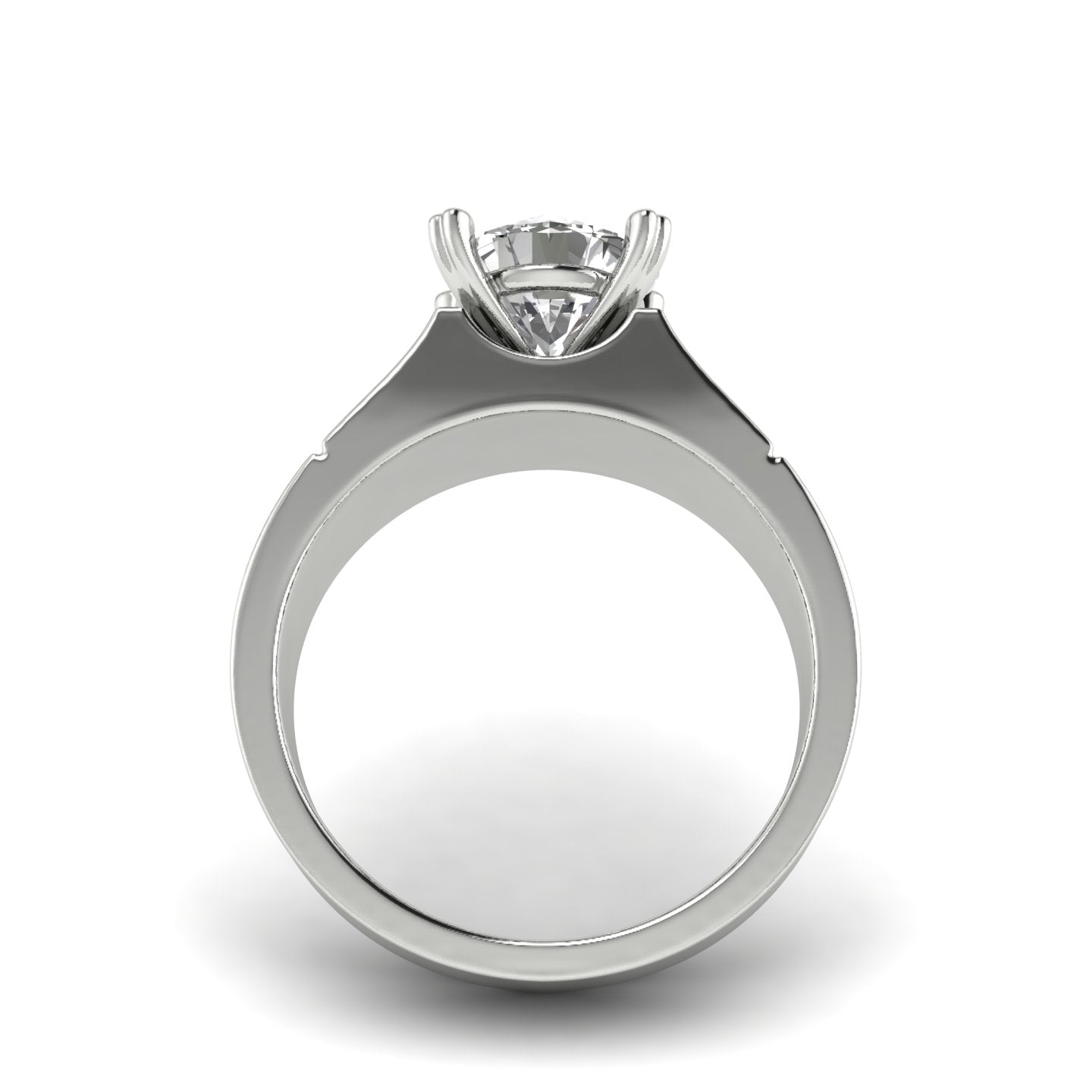 White Gold Studded 1 Carat Lab Grown Diamond Ring-F Color VS2 Clarity.