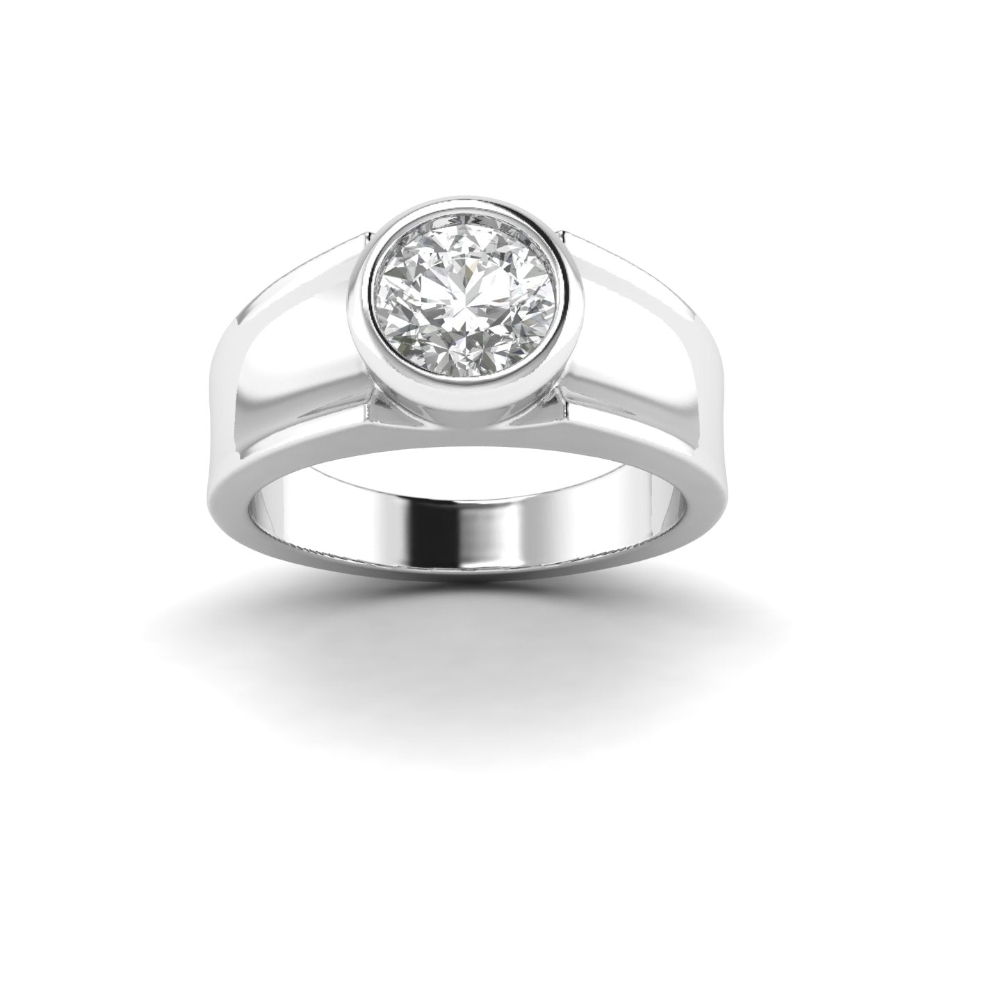 White Gold Studded 1 Carat Lab Grown Diamond Ring-F Color VS1 Clarity.