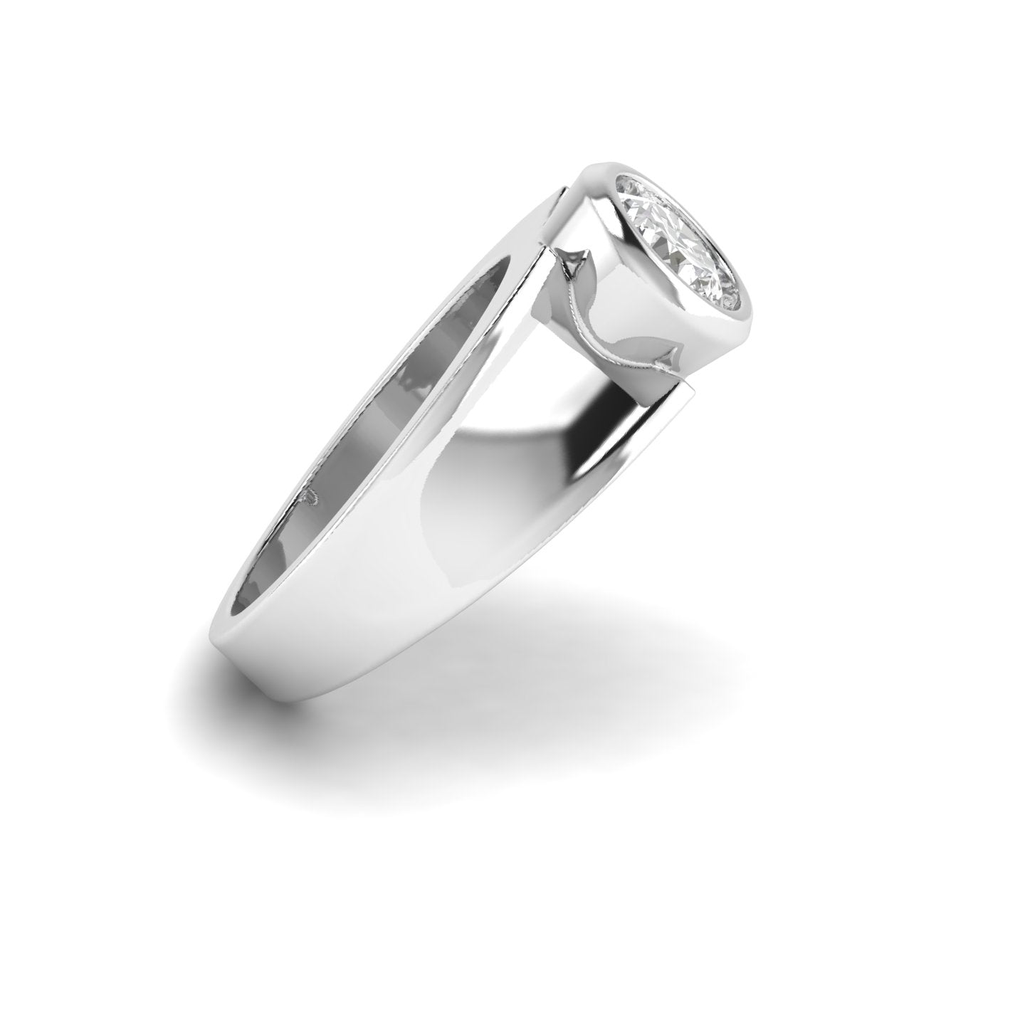 White Gold Studded 1 Carat Lab Grown Diamond Ring-F Color VS1 Clarity.