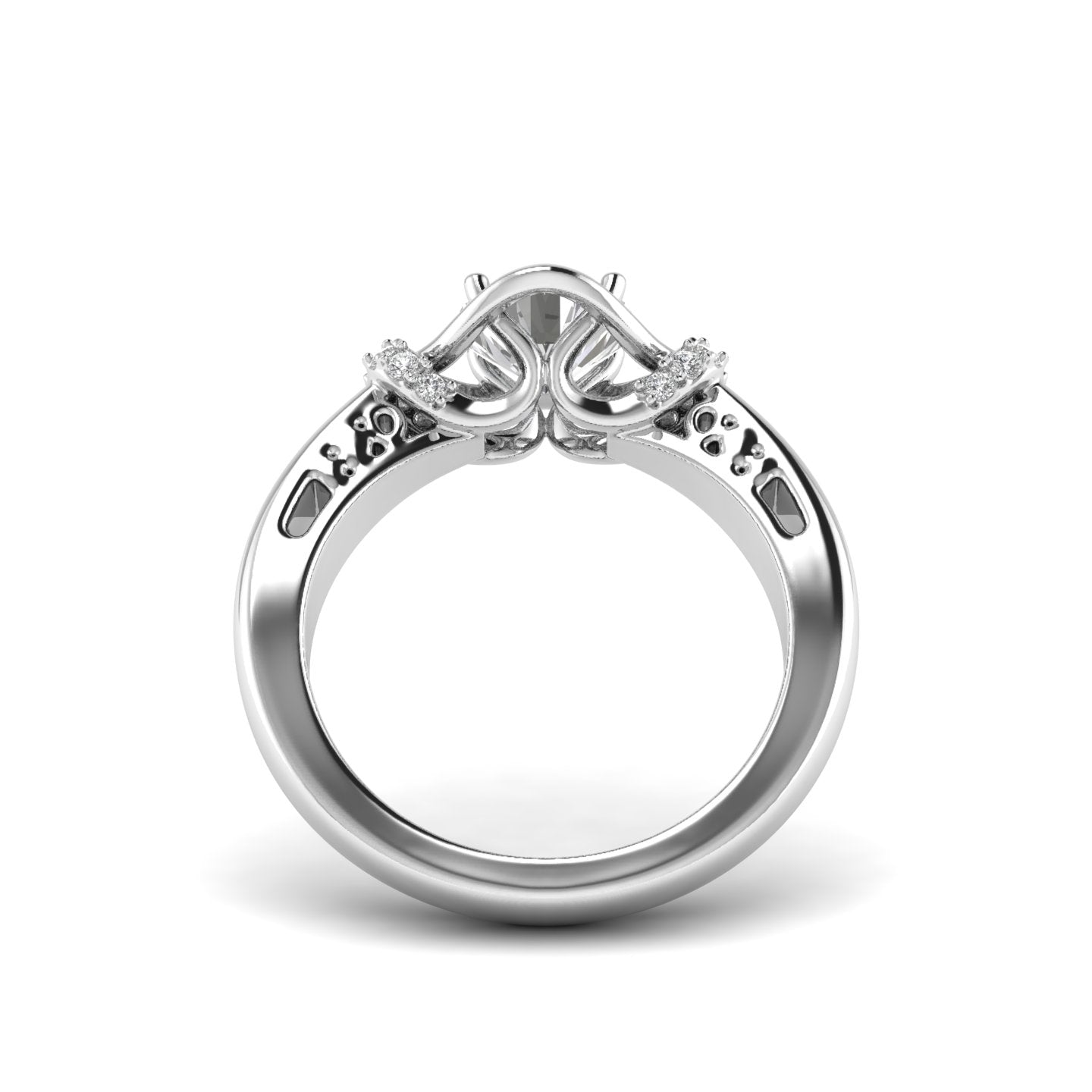 White Gold Studded 1.116 Carat Lab Grown Diamond Ring-G Color VS1 Clarity.