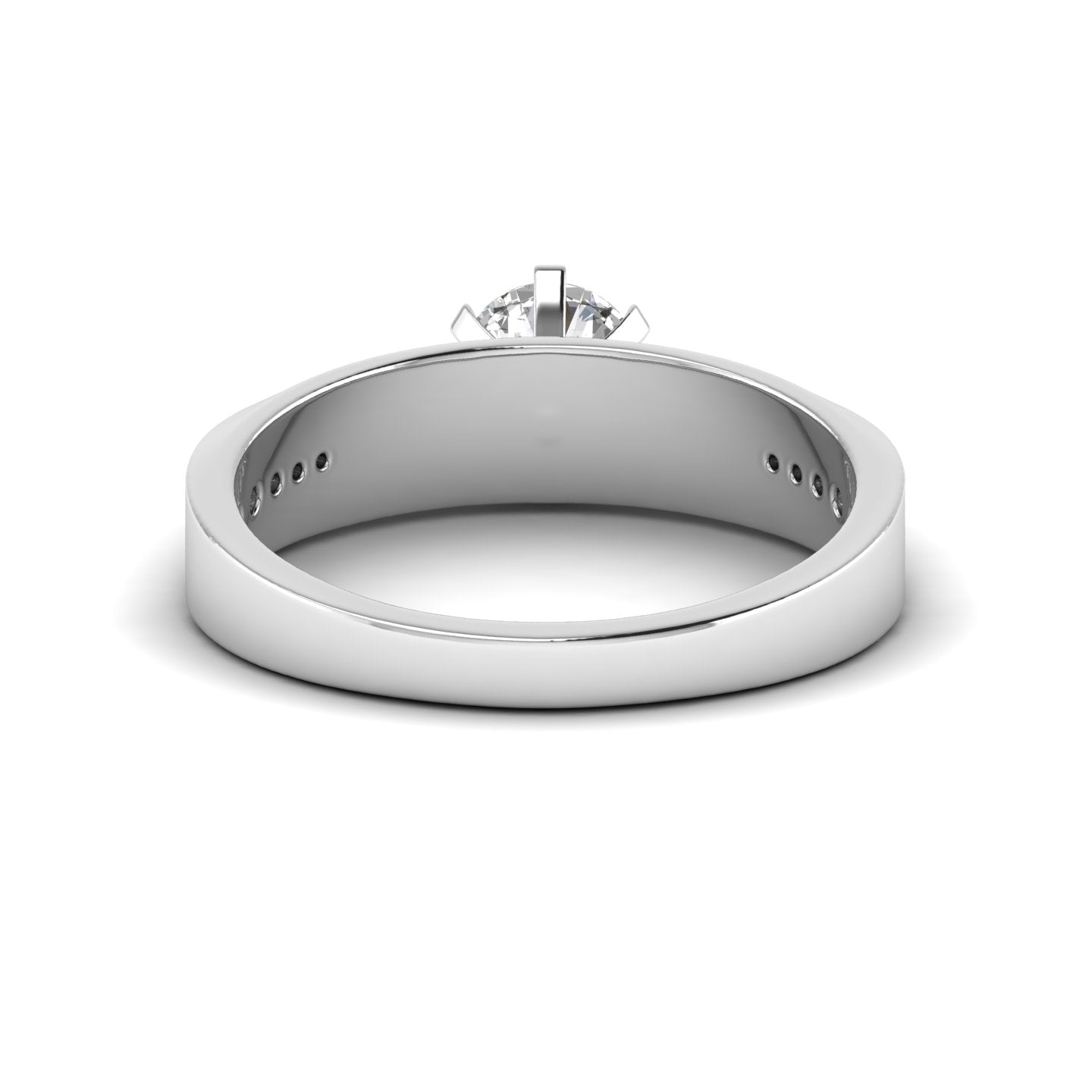 White Gold Studded 0.63 Carat Lab Grown Diamond Ring-E Color VVS Clarity.