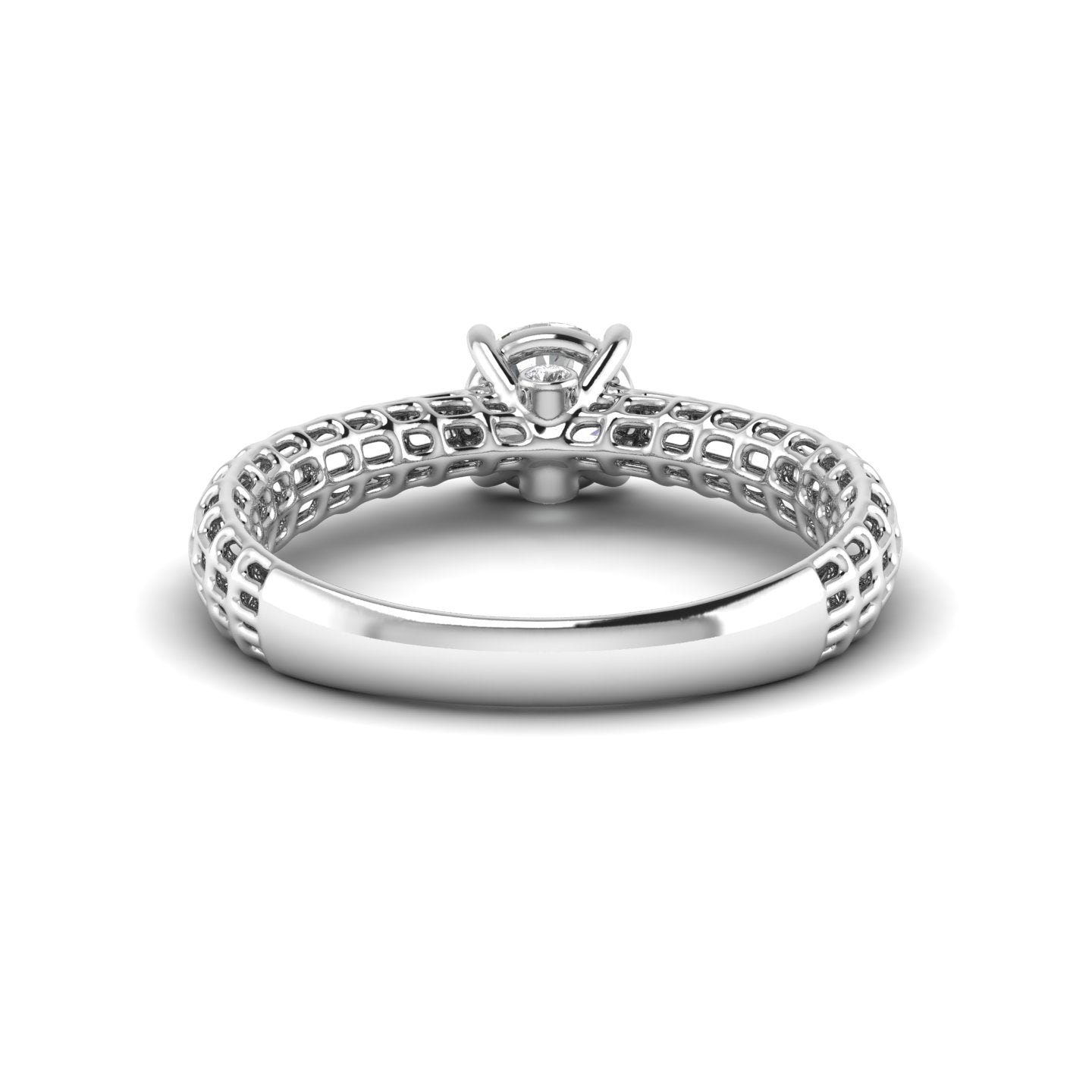 White Gold Studded 1.036 Carat Lab Grown Diamond Ring-F Color VS1 Clarity.