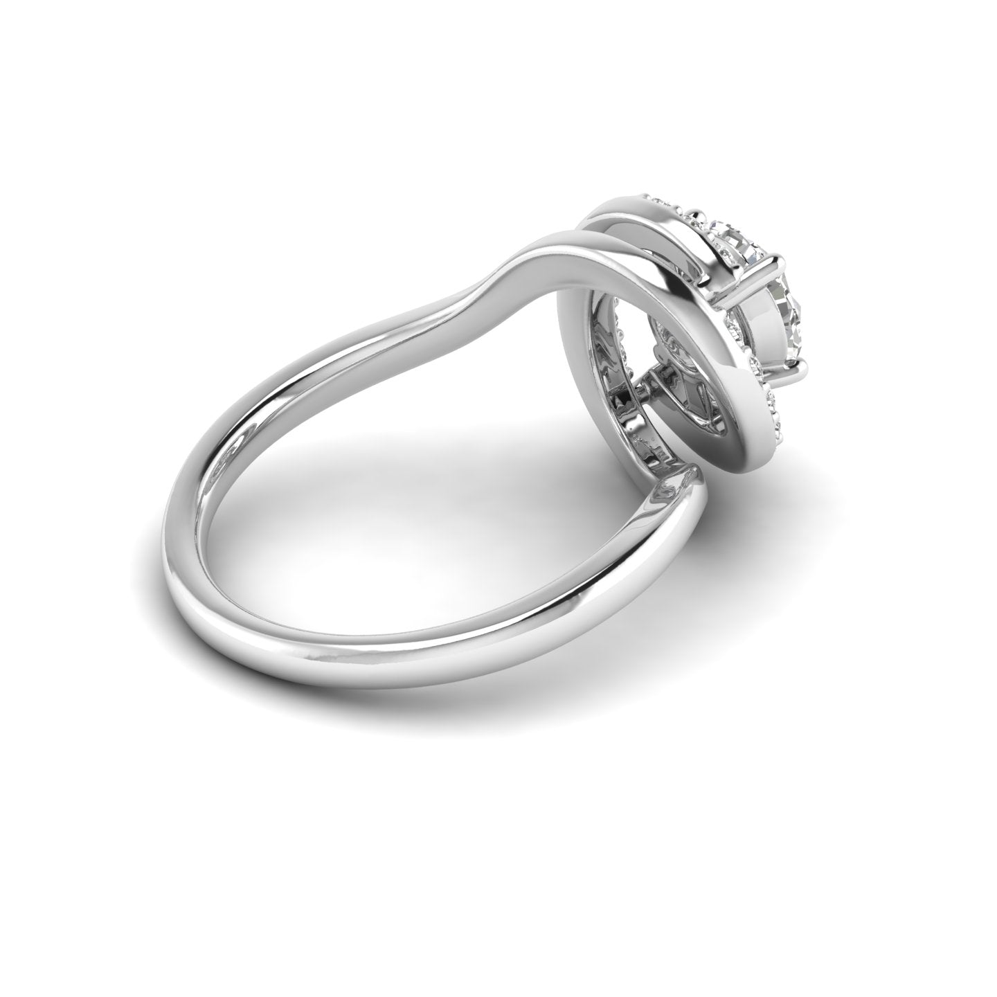 White Gold Studded 1.092 Carat Lab Grown Diamond Ring-E Color VVS Clarity.