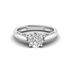 SolitaireKart  Elegant 1 Carat F Color VVS2 Lab Grown Diamond Ring – White Gold Engagement Design