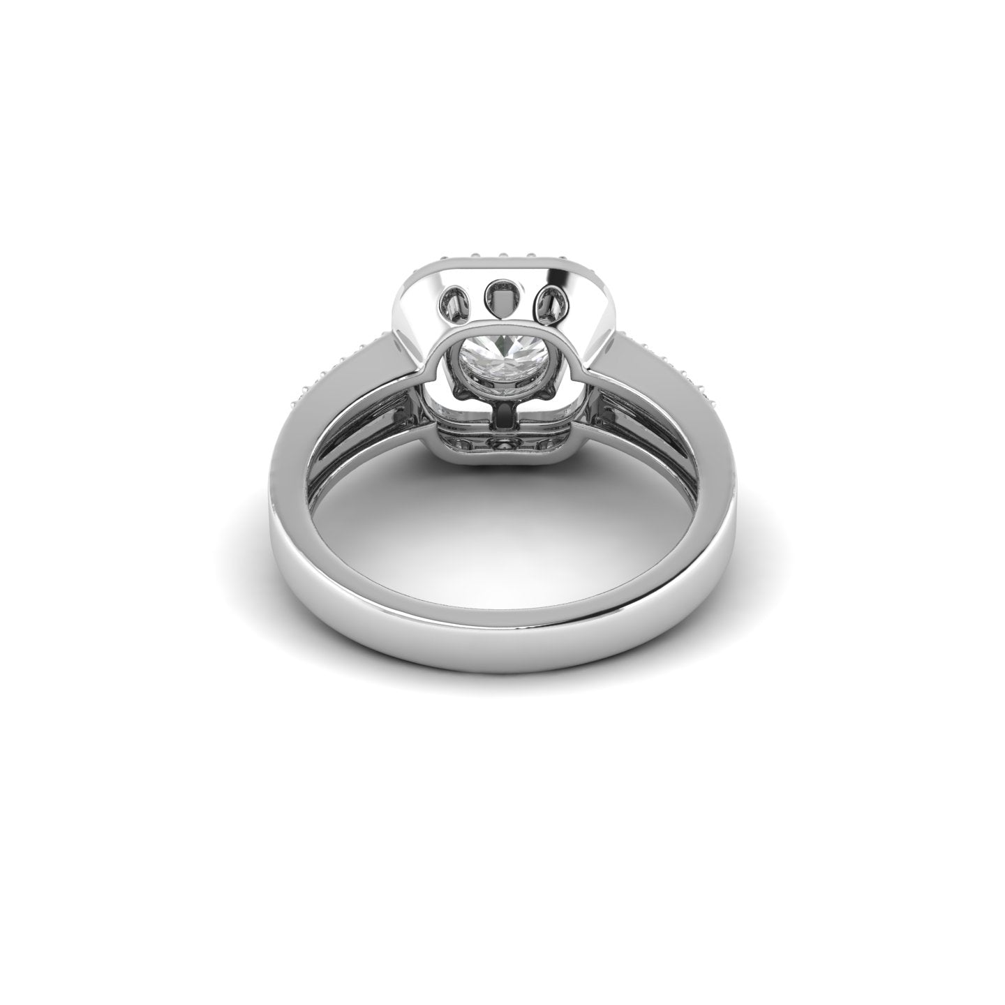 White Gold Studded 1.348 Carat Lab Grown Diamond Ring-G Color VS1 Clarity.