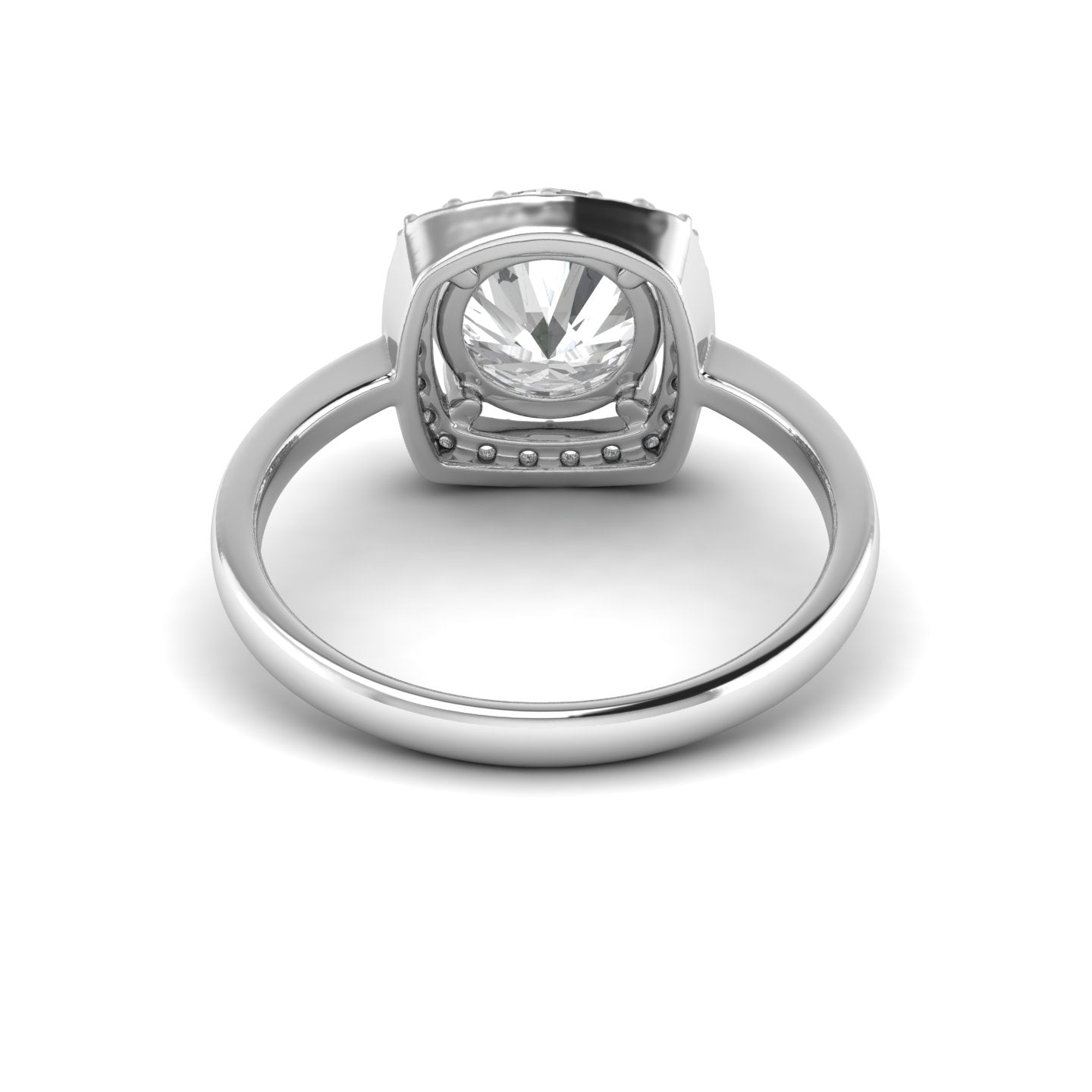 White Gold Studded 2.198 Carat Lab Grown Diamond Ring-F Color VS1 Clarity.