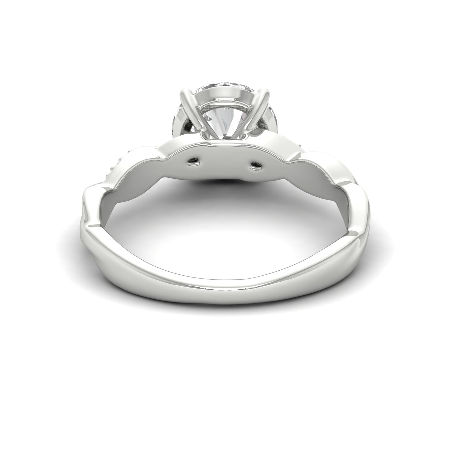 White Gold Studded 2.084 Carat Lab Grown Diamond Ring-F Color VS2 Clarity.