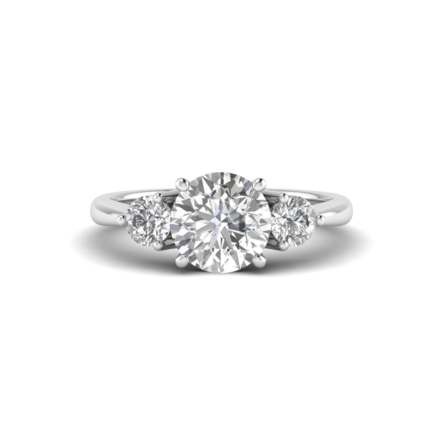 White Gold Studded 2.446 Carat Lab Grown Diamond Ring-E Color VS2 Clarity.