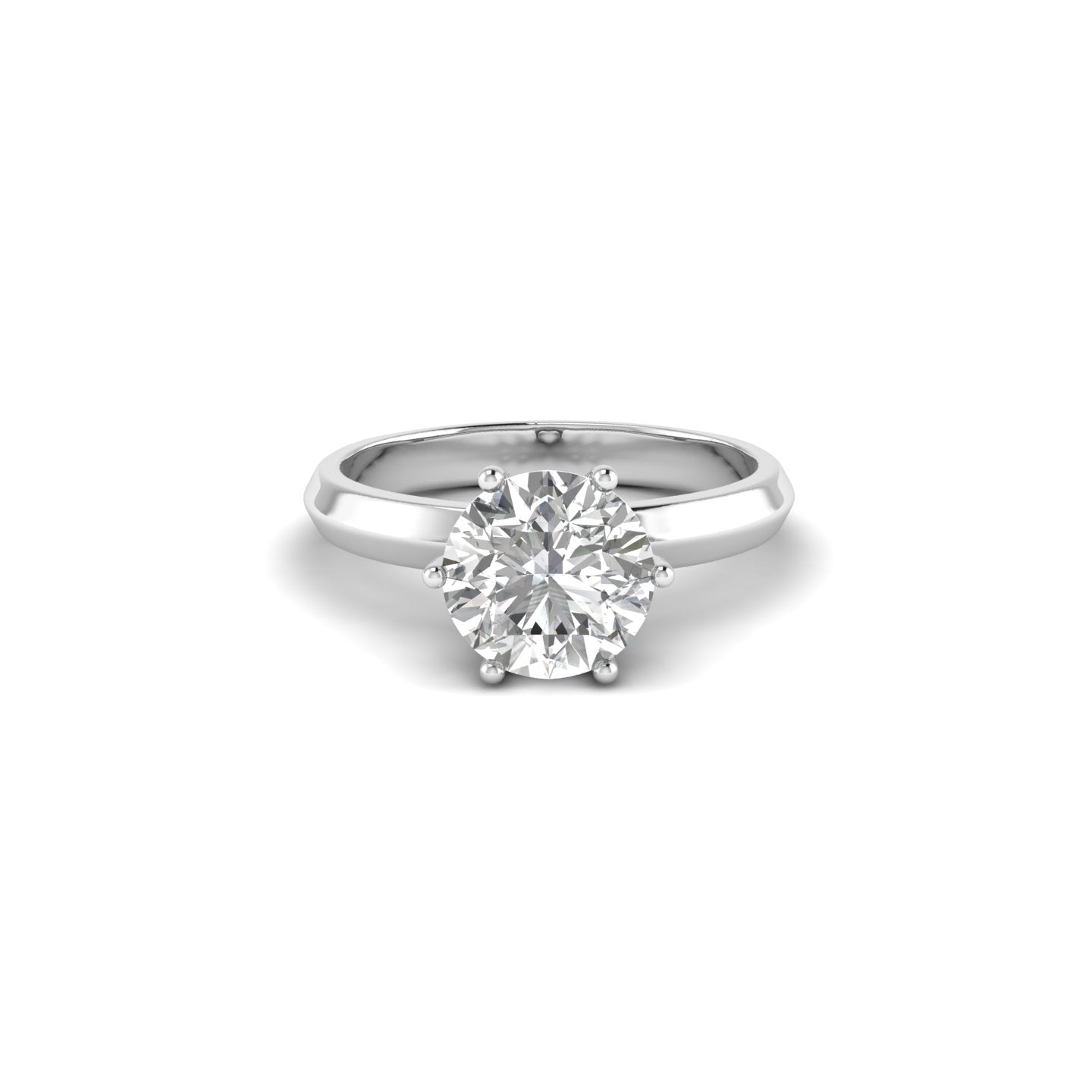 White Gold Studded 2 Carat Lab Grown Diamond Ring-F Color VS1 Clarity.