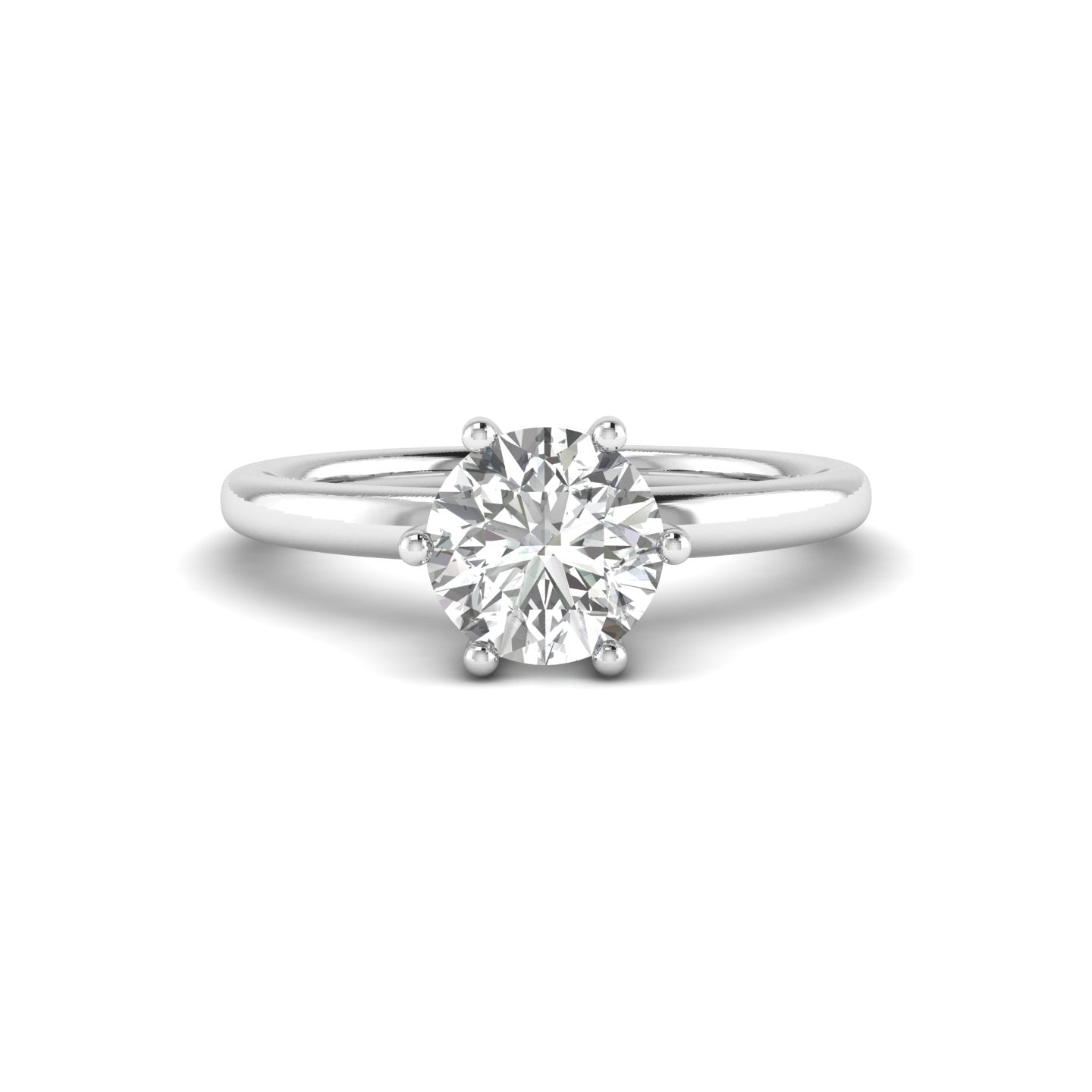 White Gold Studded 1.3 Carat Lab Grown Diamond Ring-E Color VS1 Clarity.