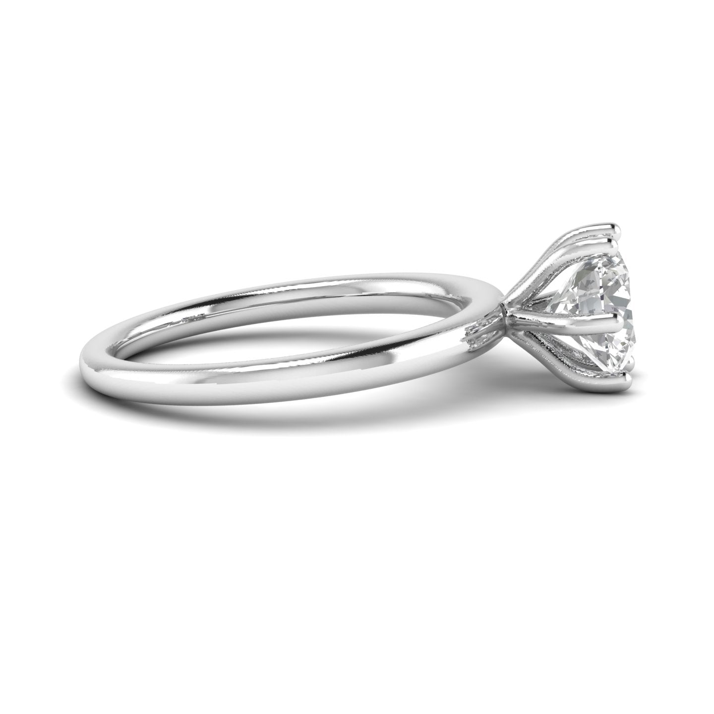 White Gold Studded 1.3 Carat Lab Grown Diamond Ring-E Color VS1 Clarity.