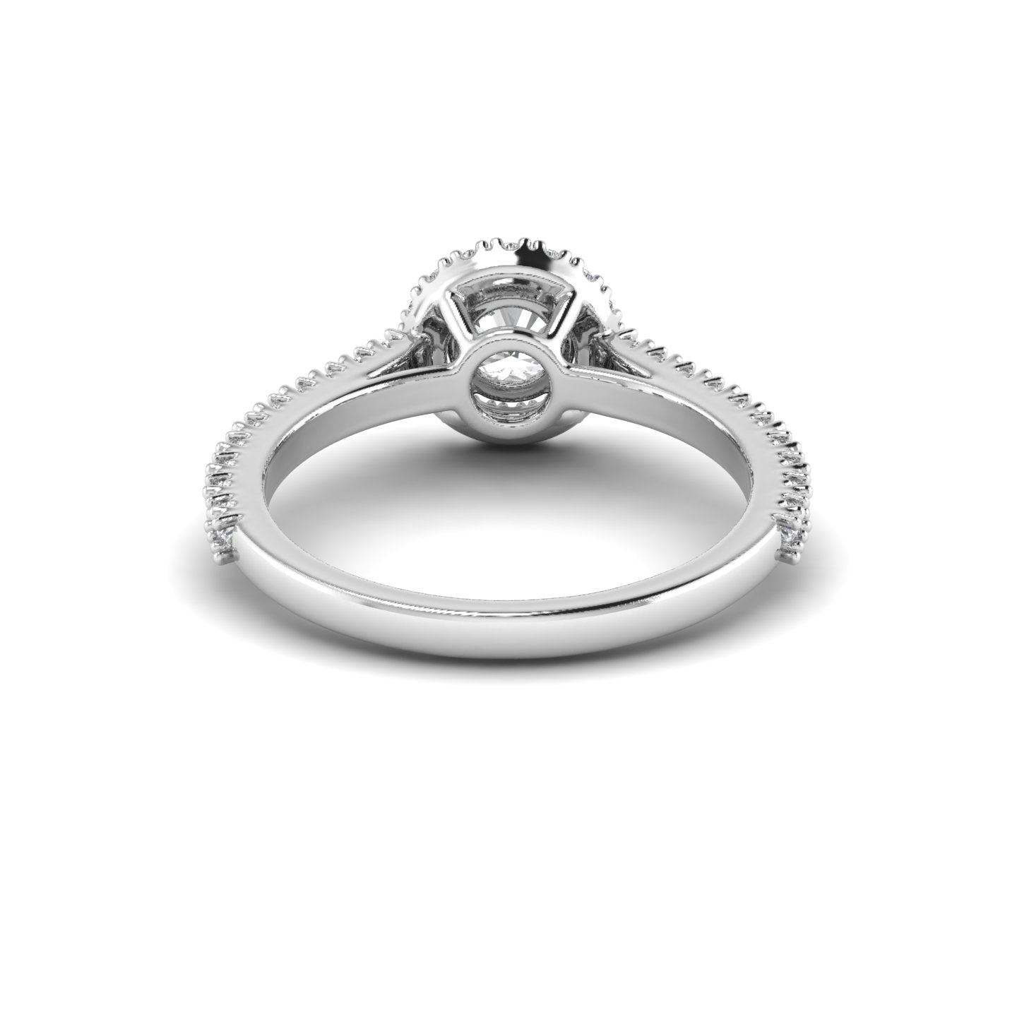 White Gold Studded 1.1 Carat Lab Grown Diamond Ring- F Color VS2 Clarity.