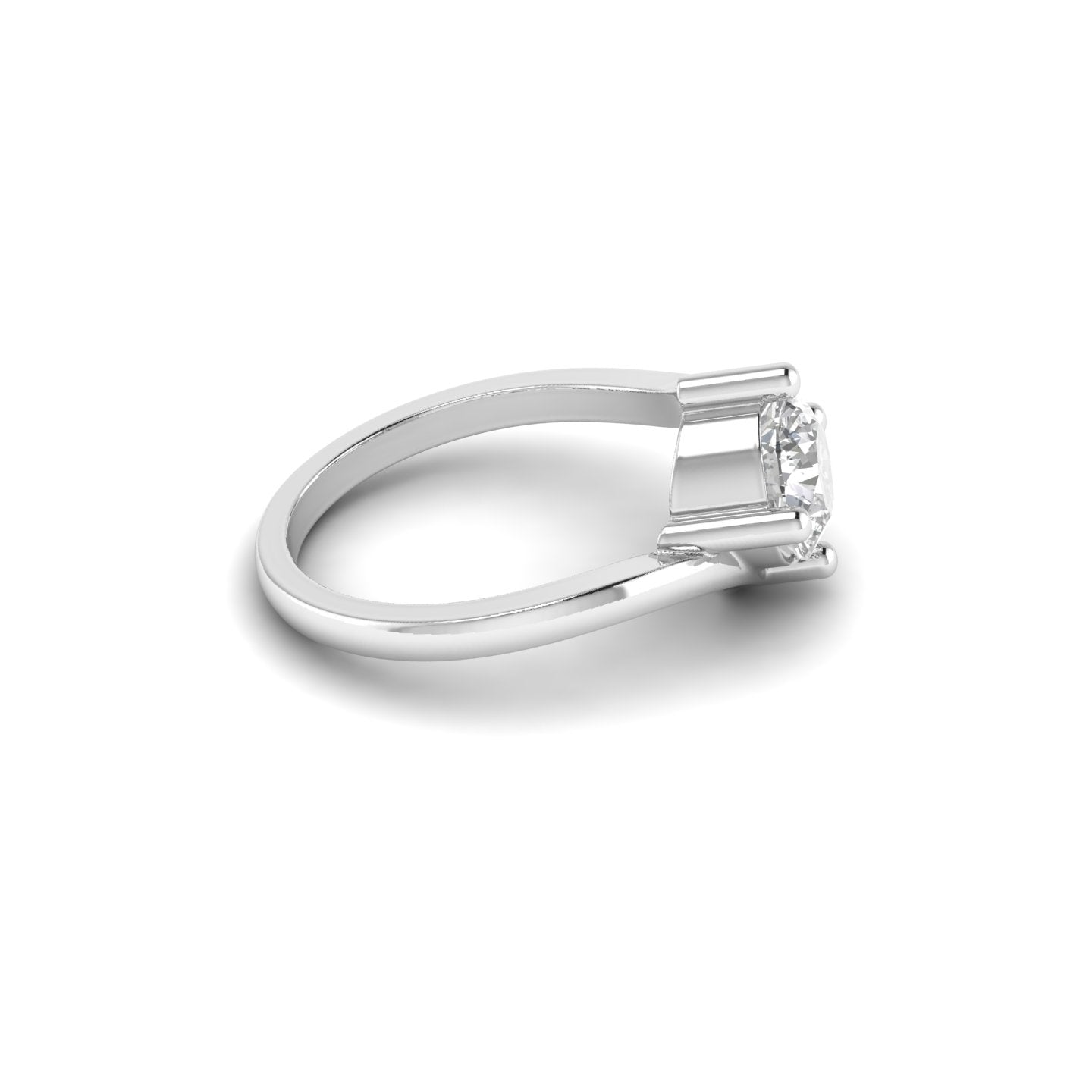 White Gold Studded 1.3 Carat Lab Grown Diamond Ring E Color VS2 Clarity.