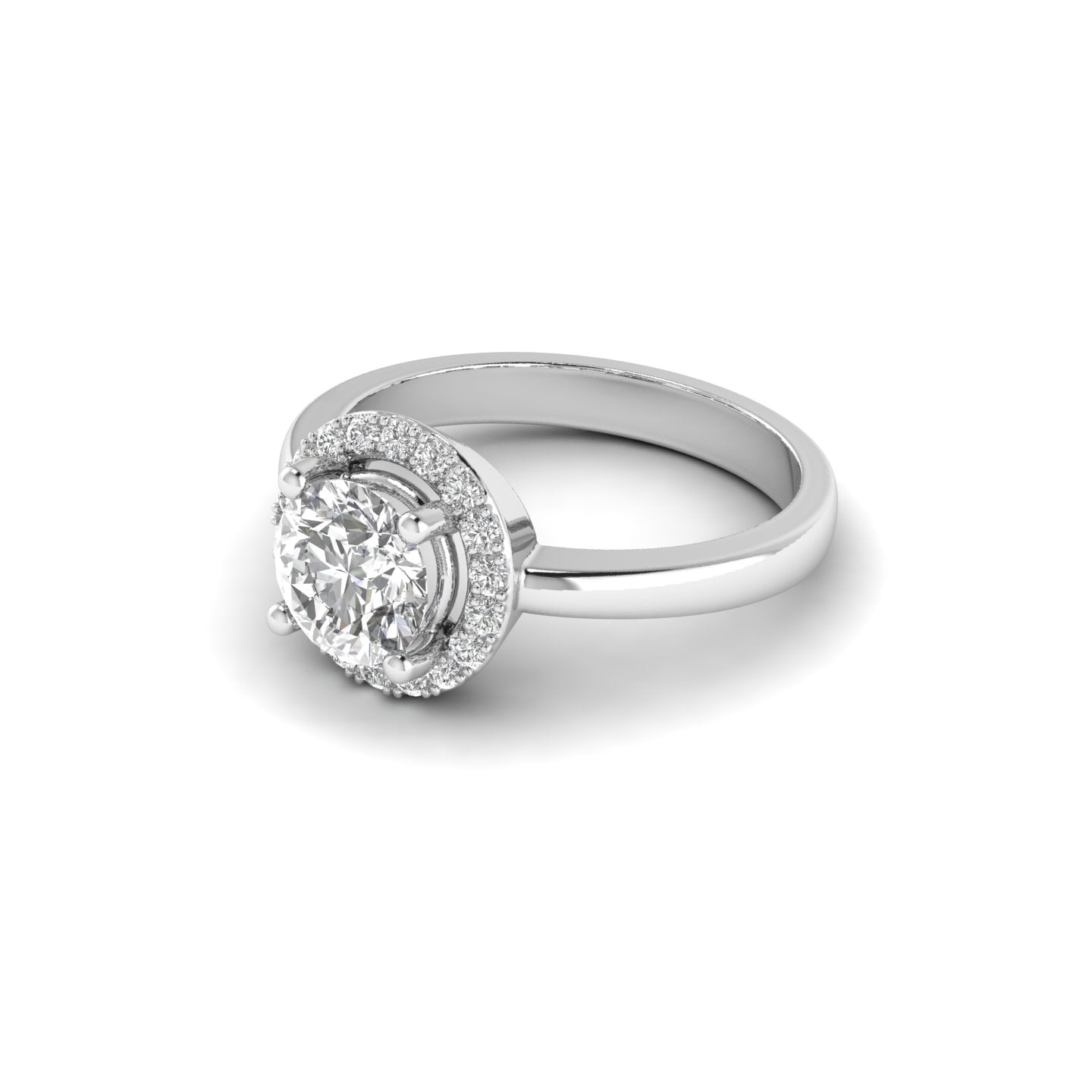 White Gold Studded 1.216 Carat Lab Grown Diamond Ring G Color VS1 Clarity.