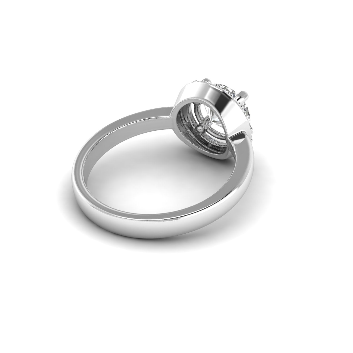 White Gold Studded 1.216 Carat Lab Grown Diamond Ring G Color VS1 Clarity.