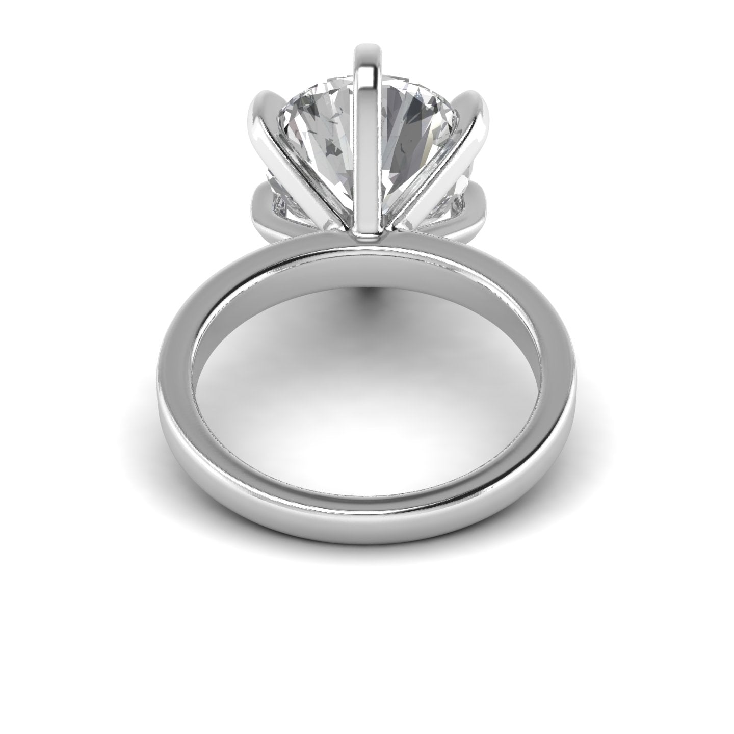 White Gold Studded 4.41 Carat Lab Grown Diamond Ring-F Color VS1 Clarity.