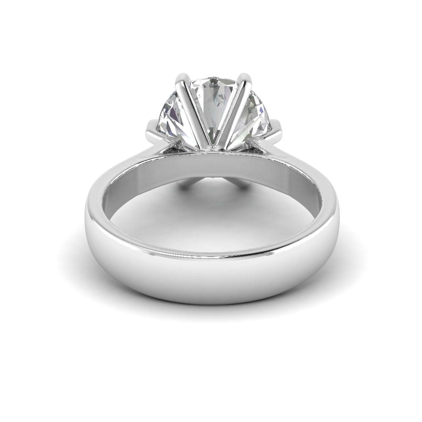 White Gold Studded 3.35 Carat Lab Grown Diamond Ring-E Color VS2 Clarity.