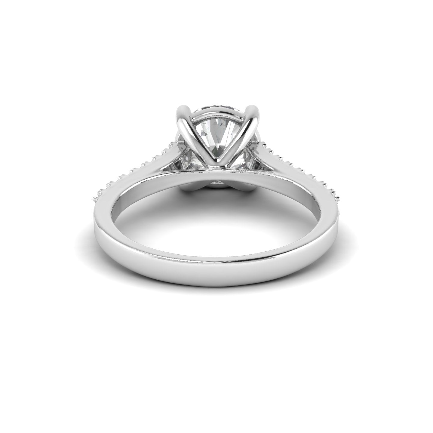 White Gold Studded 1.894 Carat Lab Grown Diamond Ring-G Color VS1 Clarity.