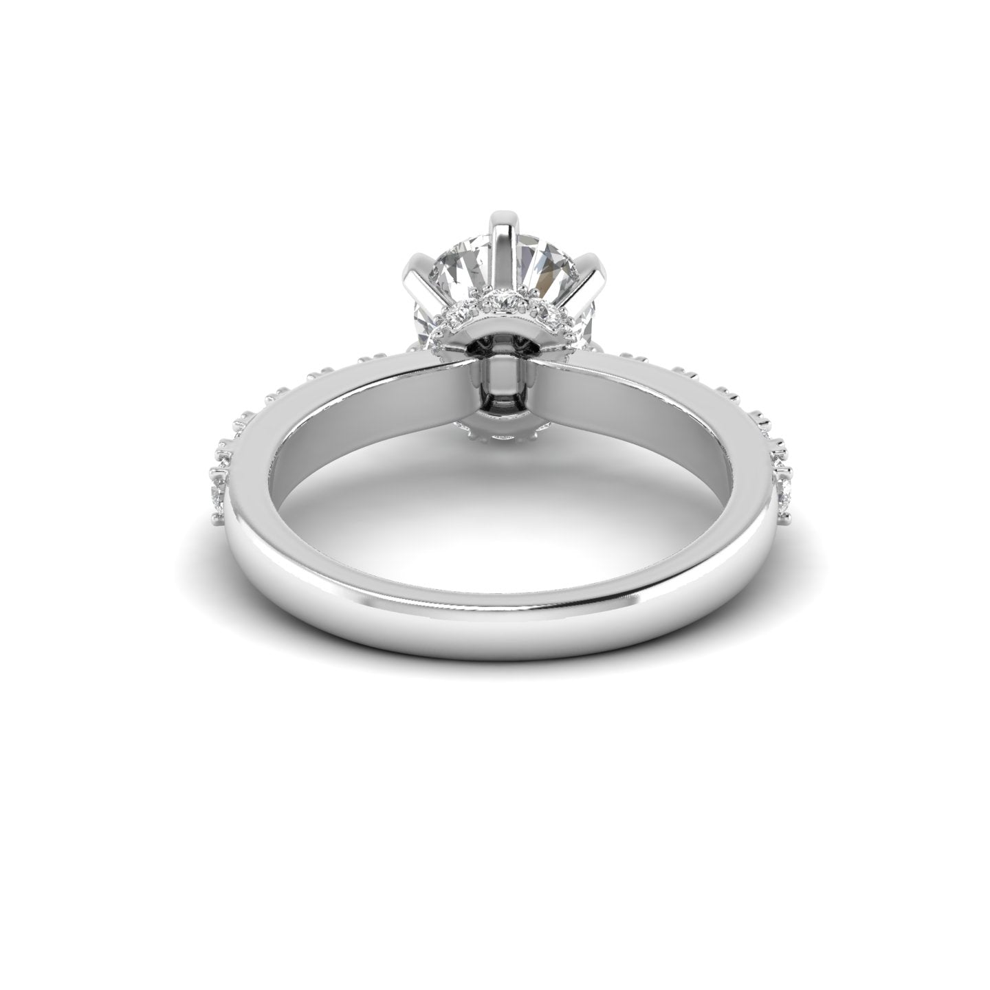 White Gold Studded 2.16 Carat Lab Grown Diamond Ring-G Color VS1 Clarity.