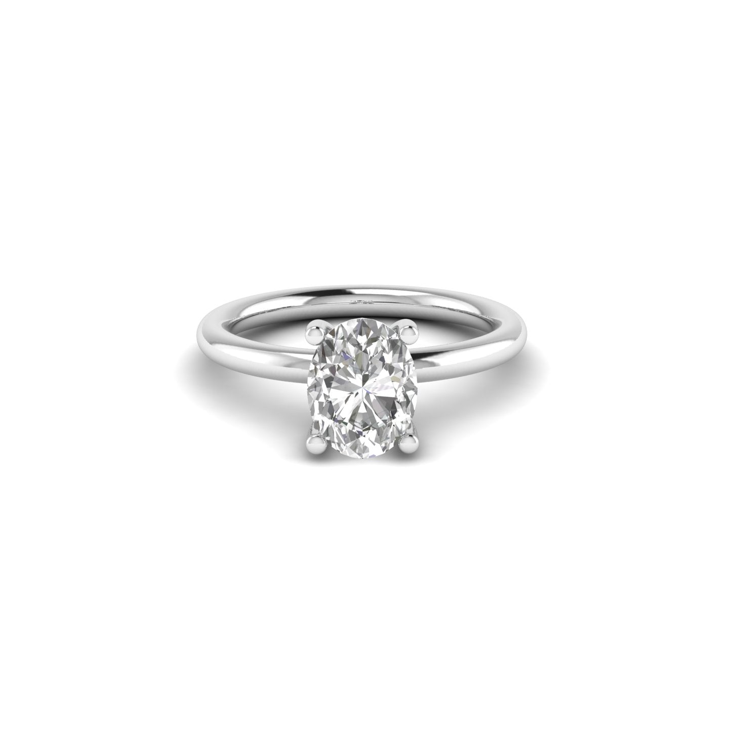 White Gold Studded 1.5 Carat Lab Grown Diamond Ring-E Color VS1 Clarity.