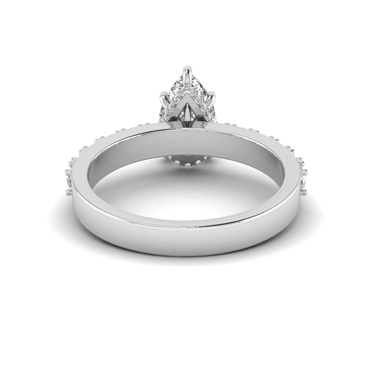 White Gold Studded 2.116 Carat Lab Grown Diamond Ring-F Color VS1 Clarity.
