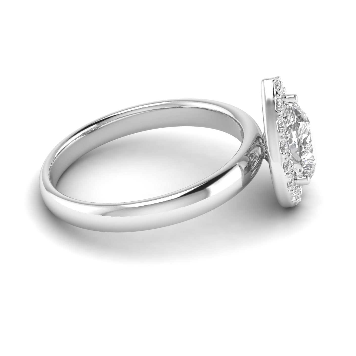 White Gold Studded 1.024 Carat Lab Grown Diamond Ring-G Color VS1 Clarity.