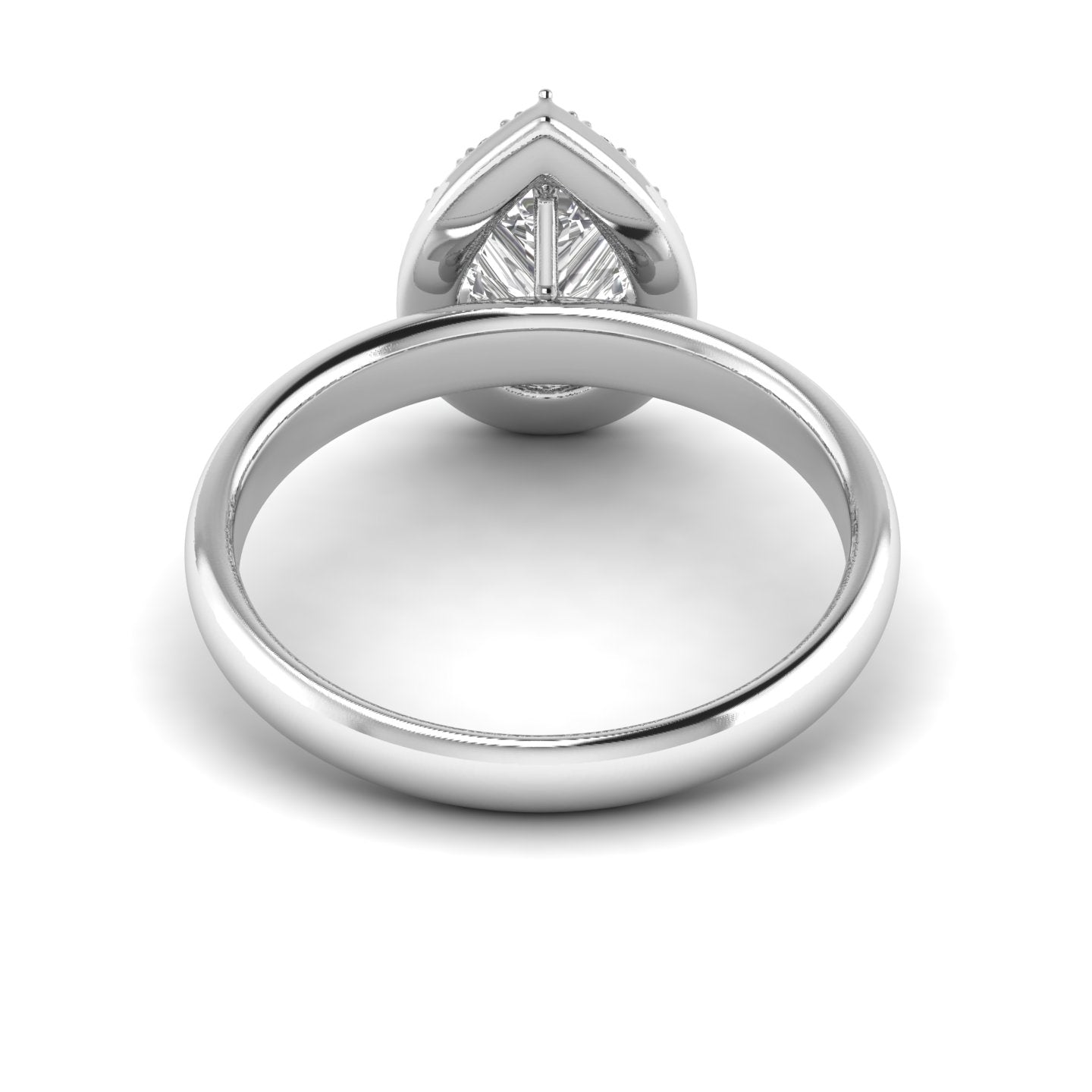 White Gold Studded 1.024 Carat Lab Grown Diamond Ring-G Color VS1 Clarity.