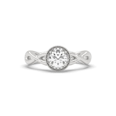 SolitaireKart  White Gold Studded Lab Grown Diamond Engagement Ring – 0.7 Carat F Color VS1 Clarity