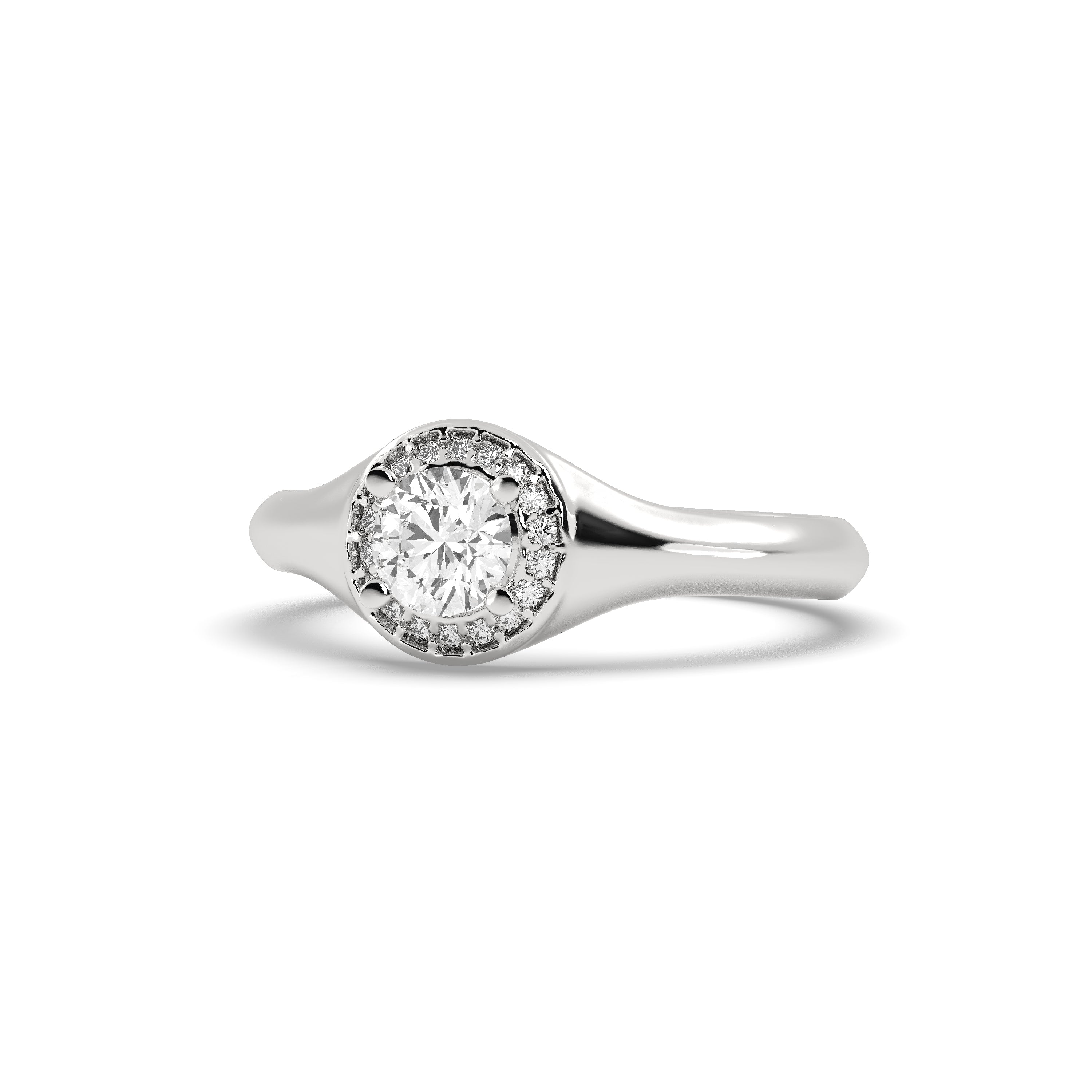White Gold Studded 0.7 Carat Lab Grown Diamond Ring-F Color VS1 Clarity.