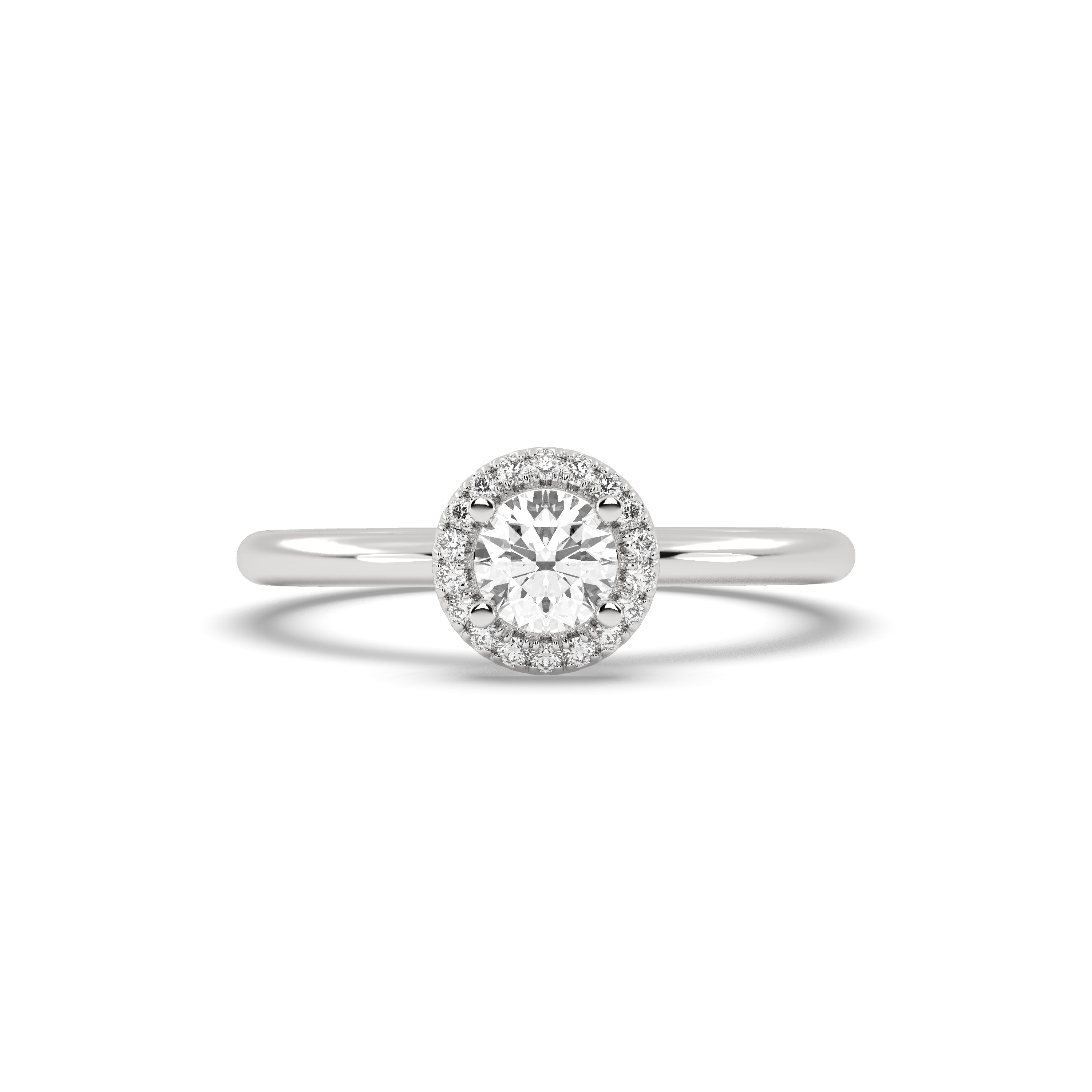 White Gold Studded 0.7 Carat Lab Grown Diamond Ring-E Color VS2 Clarity.