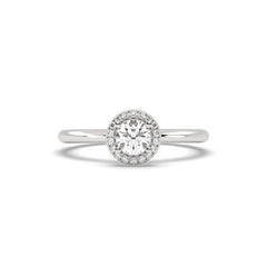 SolitaireKart White Gold Studded Lab Grown Diamond Engagement Ring – 0.7 Carat E Color VS2 Clarity