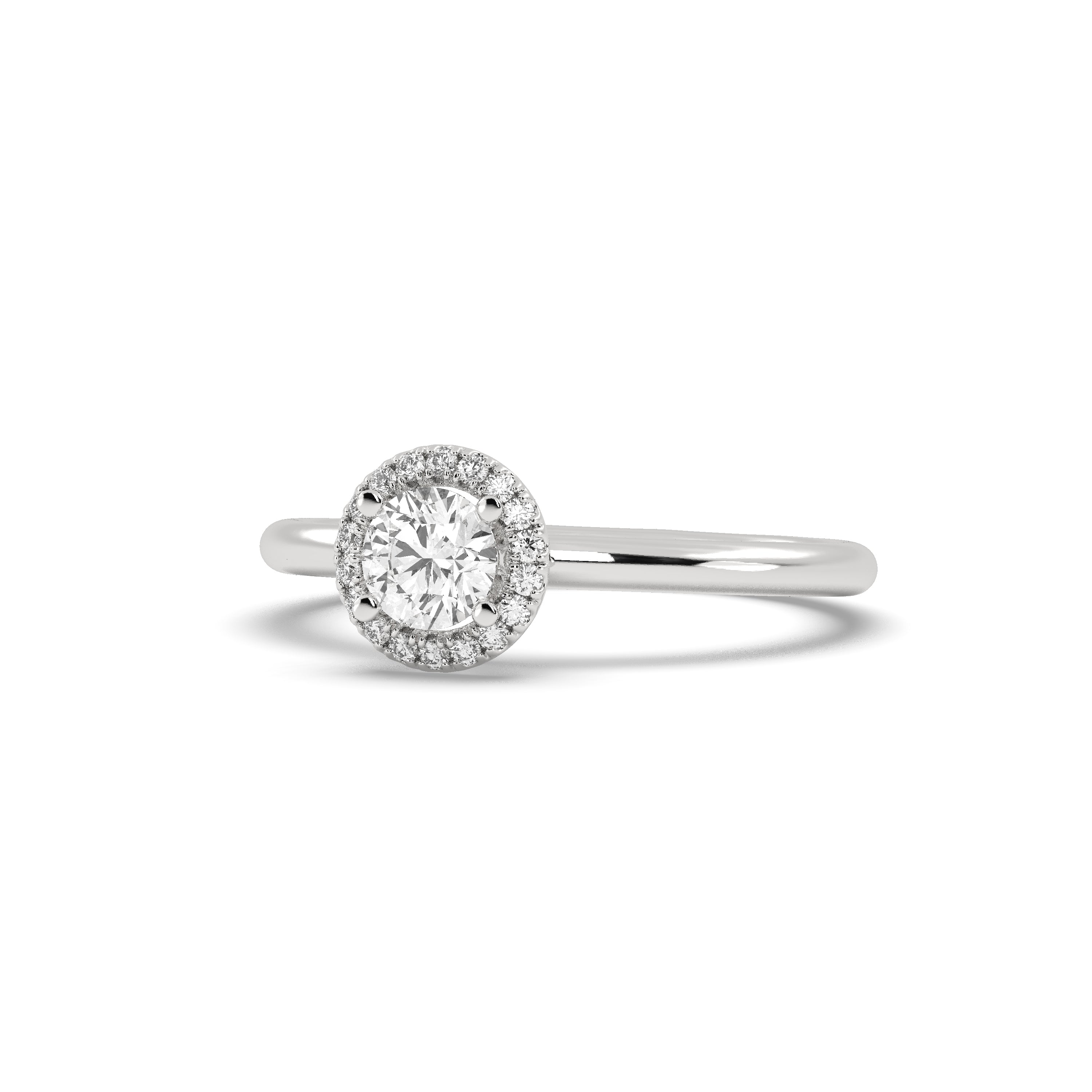 White Gold Studded 0.7 Carat Lab Grown Diamond Ring-E Color VS2 Clarity.