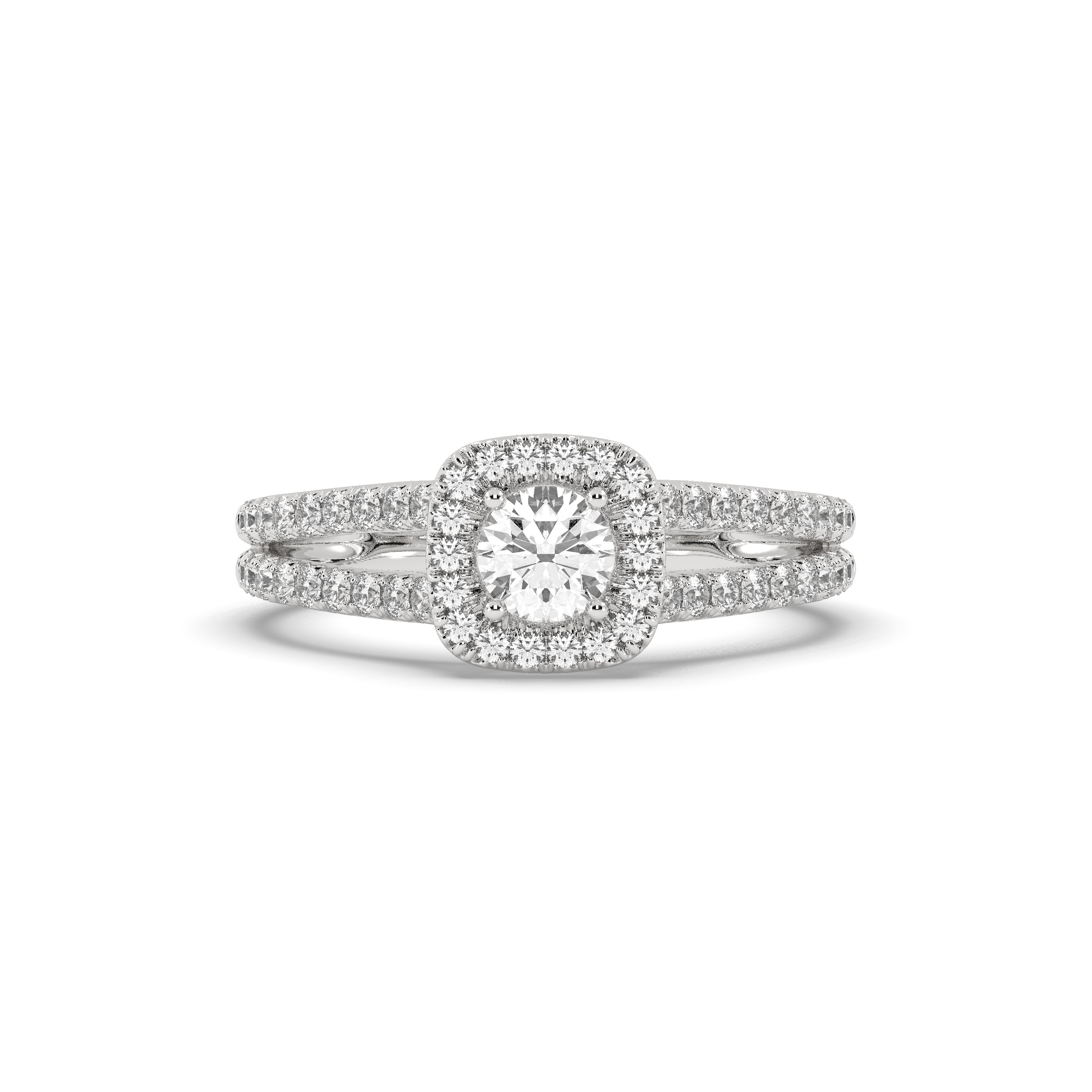 White Gold Studded 1.186 Carat Lab Grown Diamond Ring-E Color VVS2 Clarity.