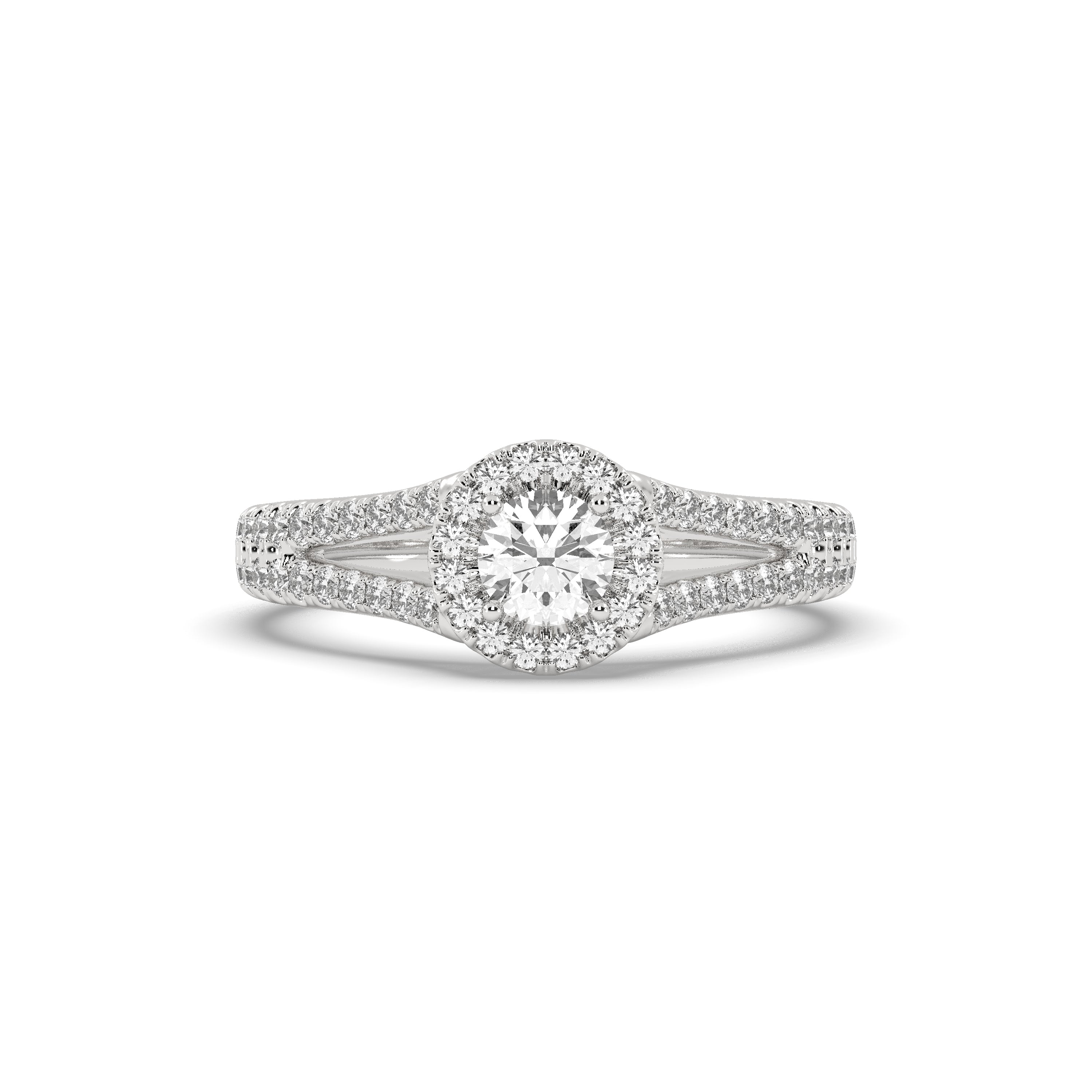White Gold Studded 1.306 Carat Lab Grown Diamond Ring-G Color VS2 Clarity.