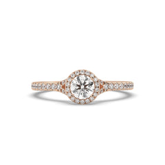 SolitaireKart  Elegant 0.938 Ct E Color VS1 Lab Grown Diamond Engagement Ring in Rose Gold