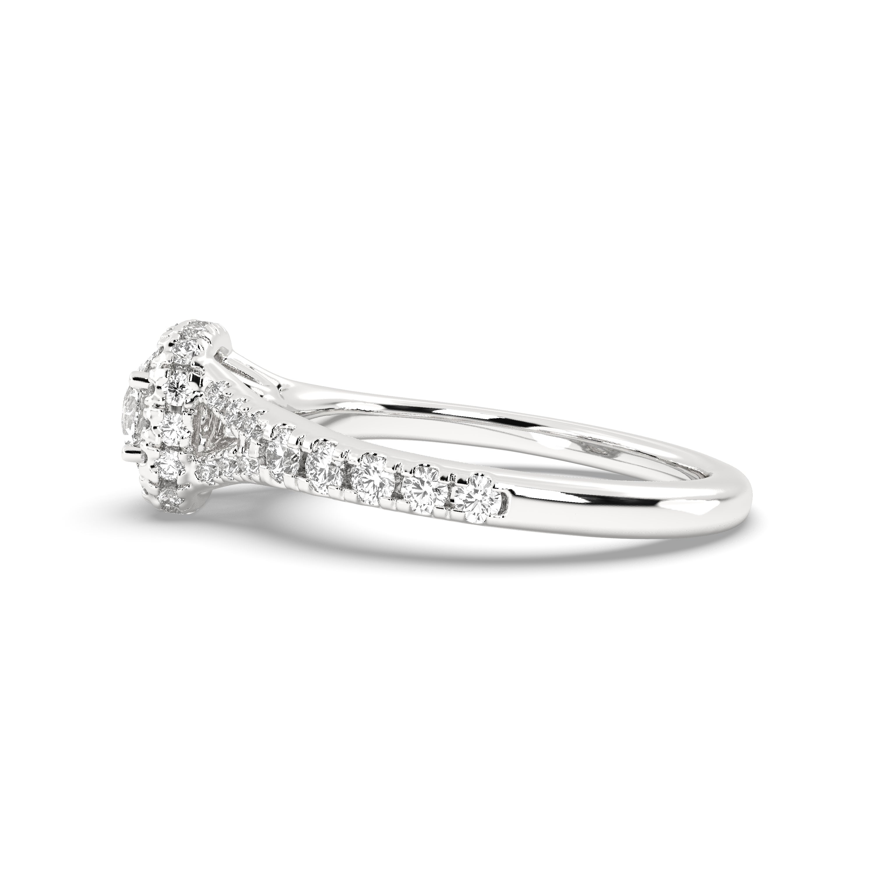 White Gold Studded 1.6Carat Lab Grown Diamond Ring-F Color VS1 Clarity.