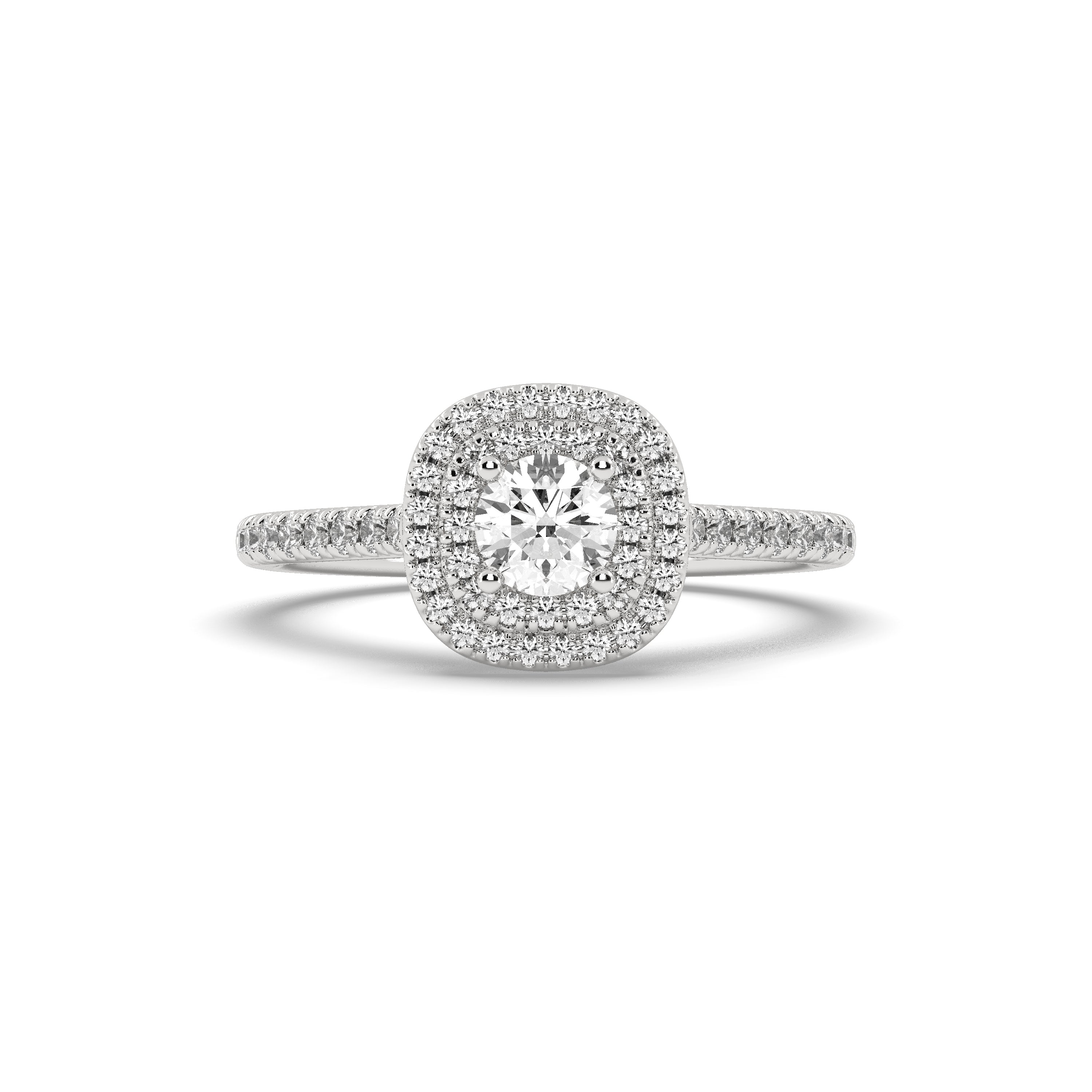 0.87 Carat Round Lab-Grown Diamond Ring in 14k White Gold