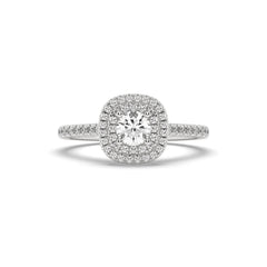 SolitaireKart Elegant 0.87 Ct DEF VVS Round Lab Grown Diamond Ring in 14K White Gold