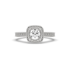 SolitaireKart 1.066 Carat E VS1 White Gold Lab Grown Diamond Engagement Ring for Women