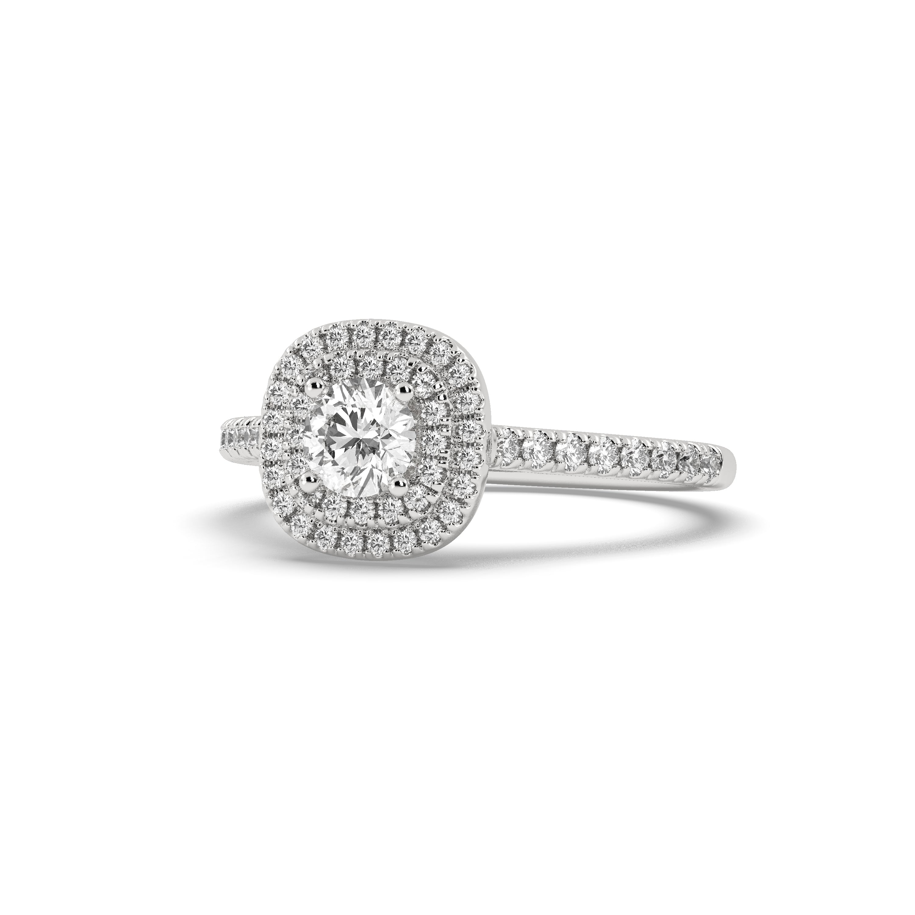 0.87 Carat Round Lab-Grown Diamond Ring in 14k White Gold