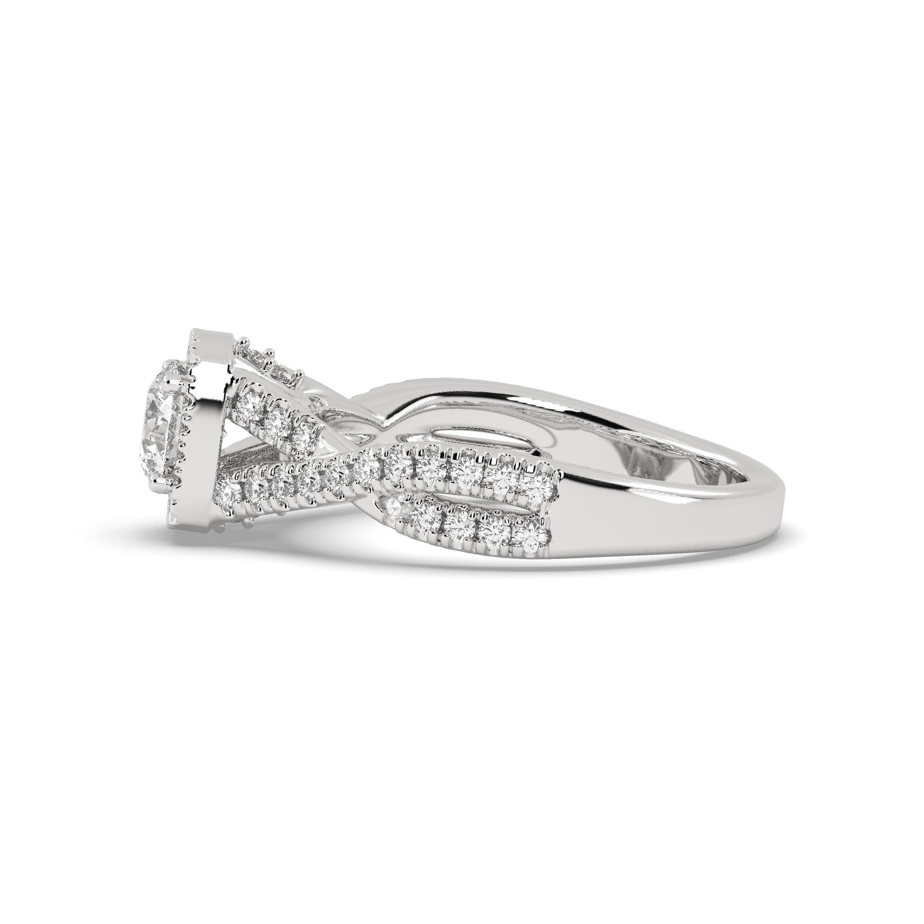 White Gold Studded 1.286 Carat Lab Grown Diamond Ring-G Color VS1 Clarity.