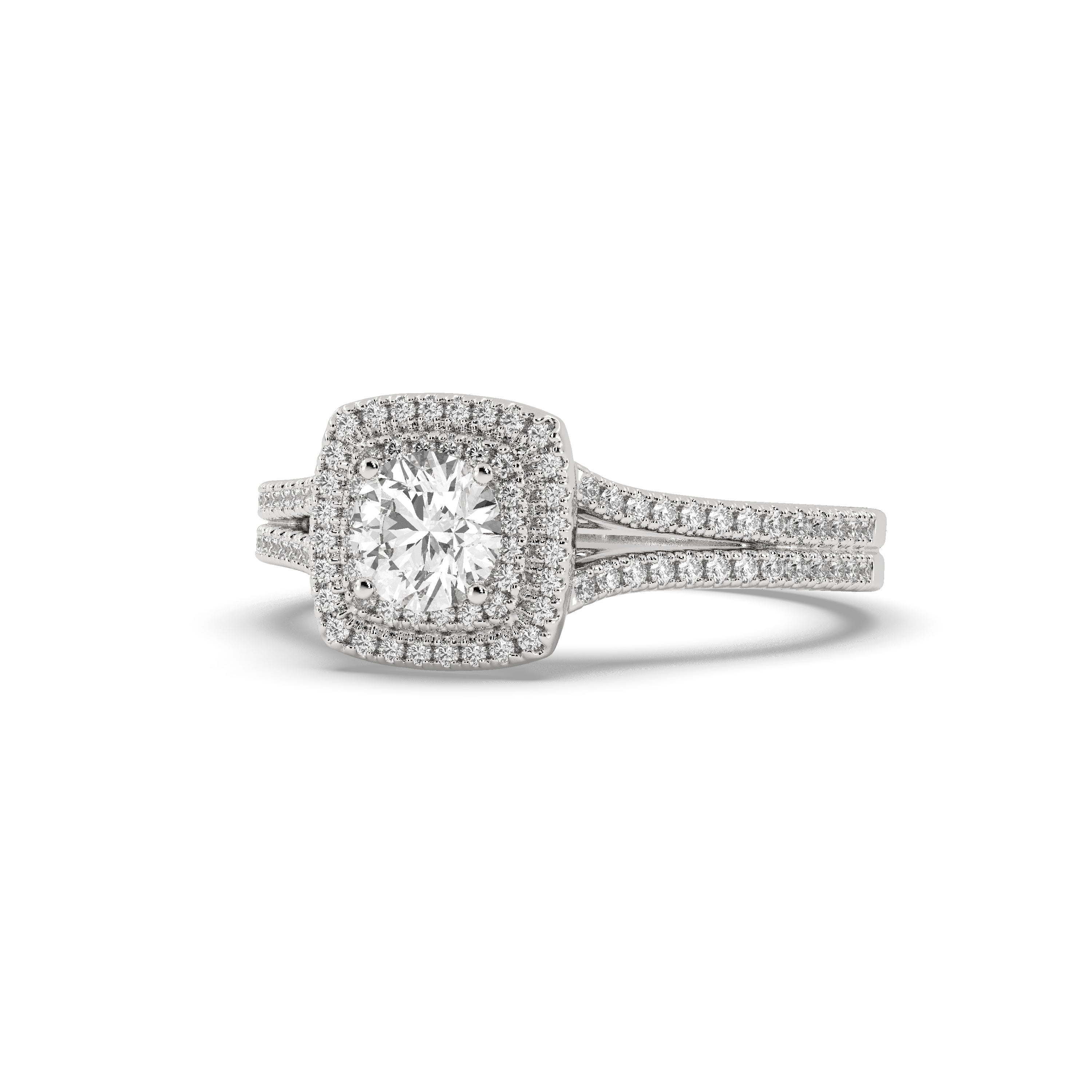 White Gold Studded 1.32 Carat Lab Grown Diamond Ring-E Color VVS1 Clarity.
