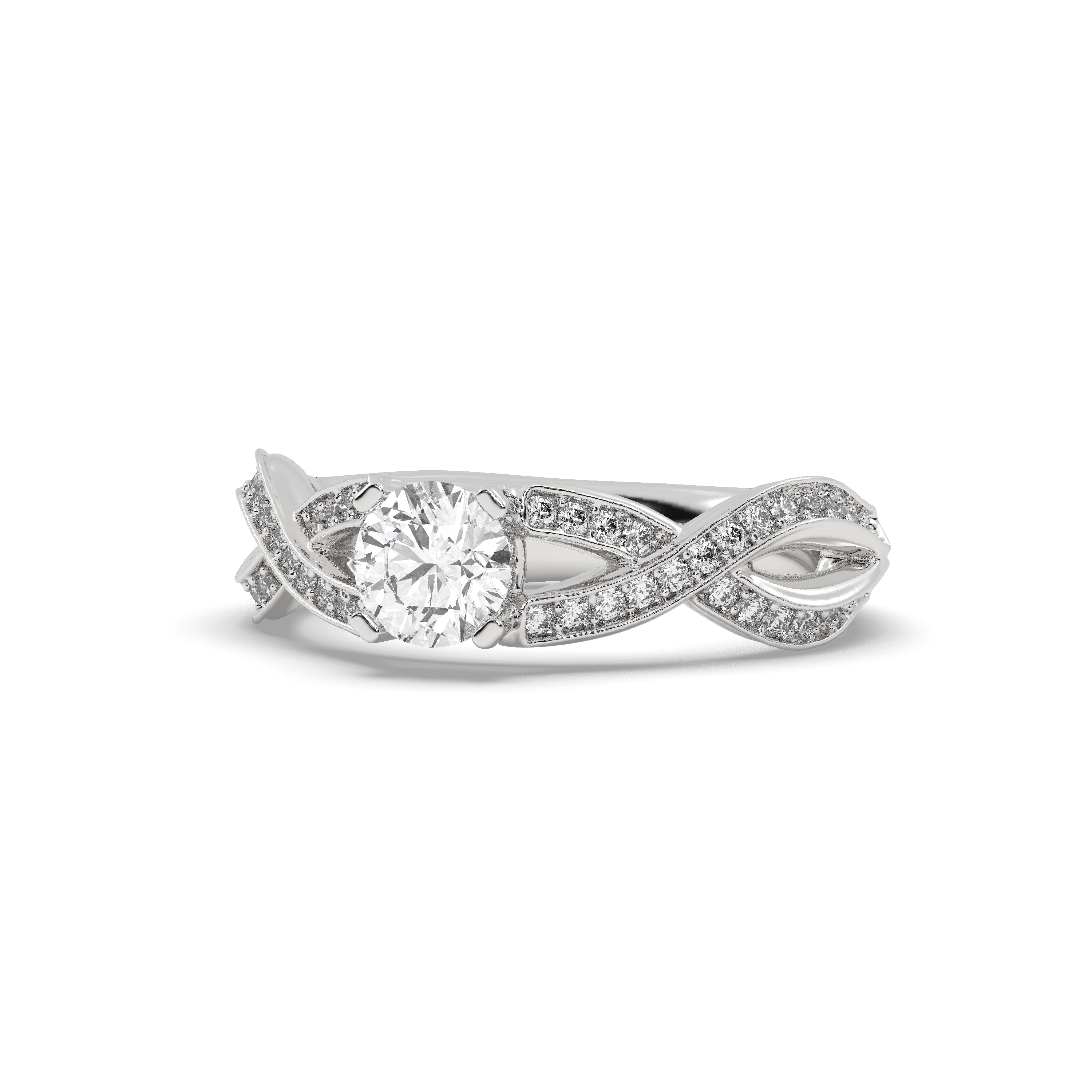 White Gold Studded 1.054 Carat Lab Grown Diamond Ring-F Color VS1 Clarity.